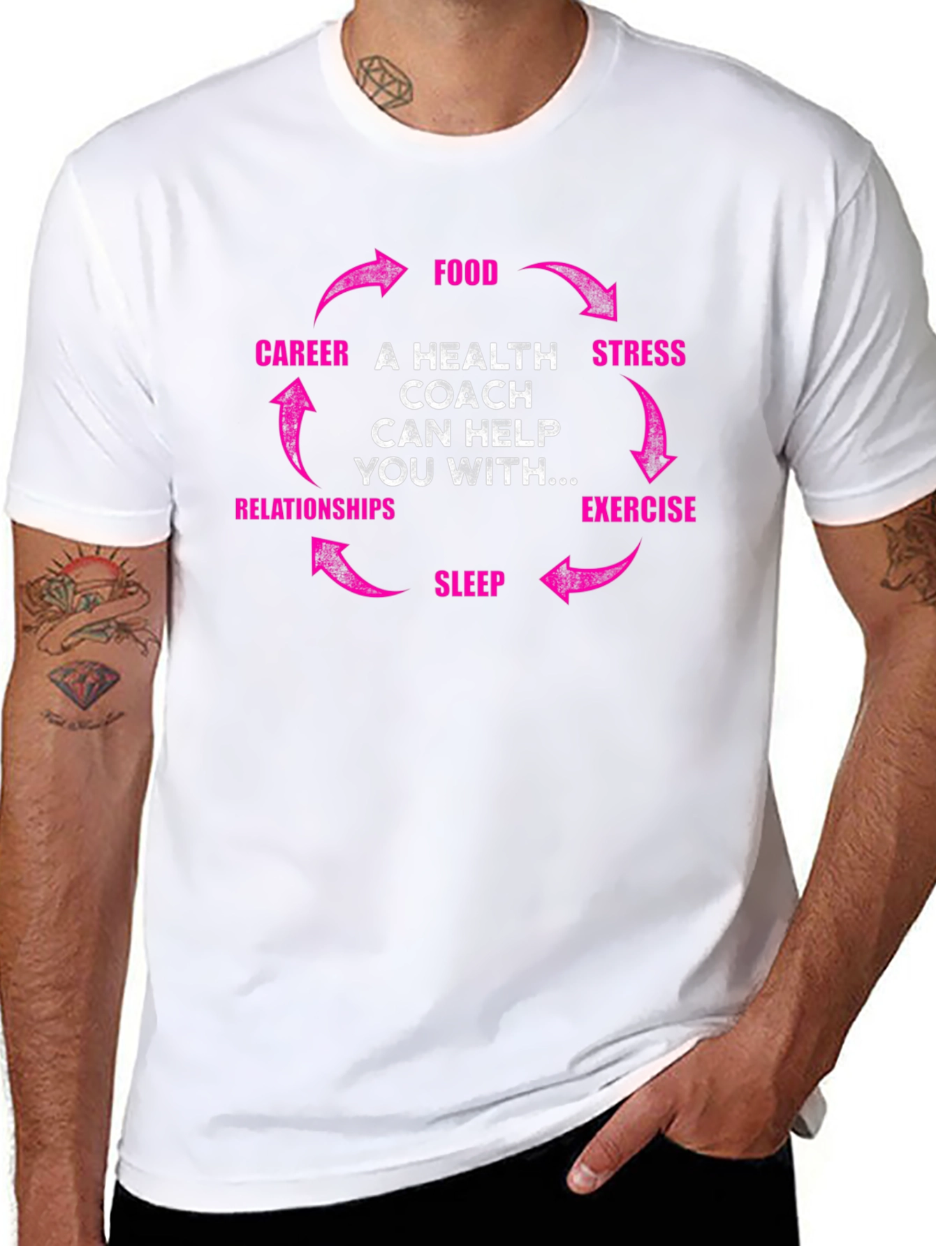 Health Coach T-Shirt - Food Career Relationships Graphic Tee