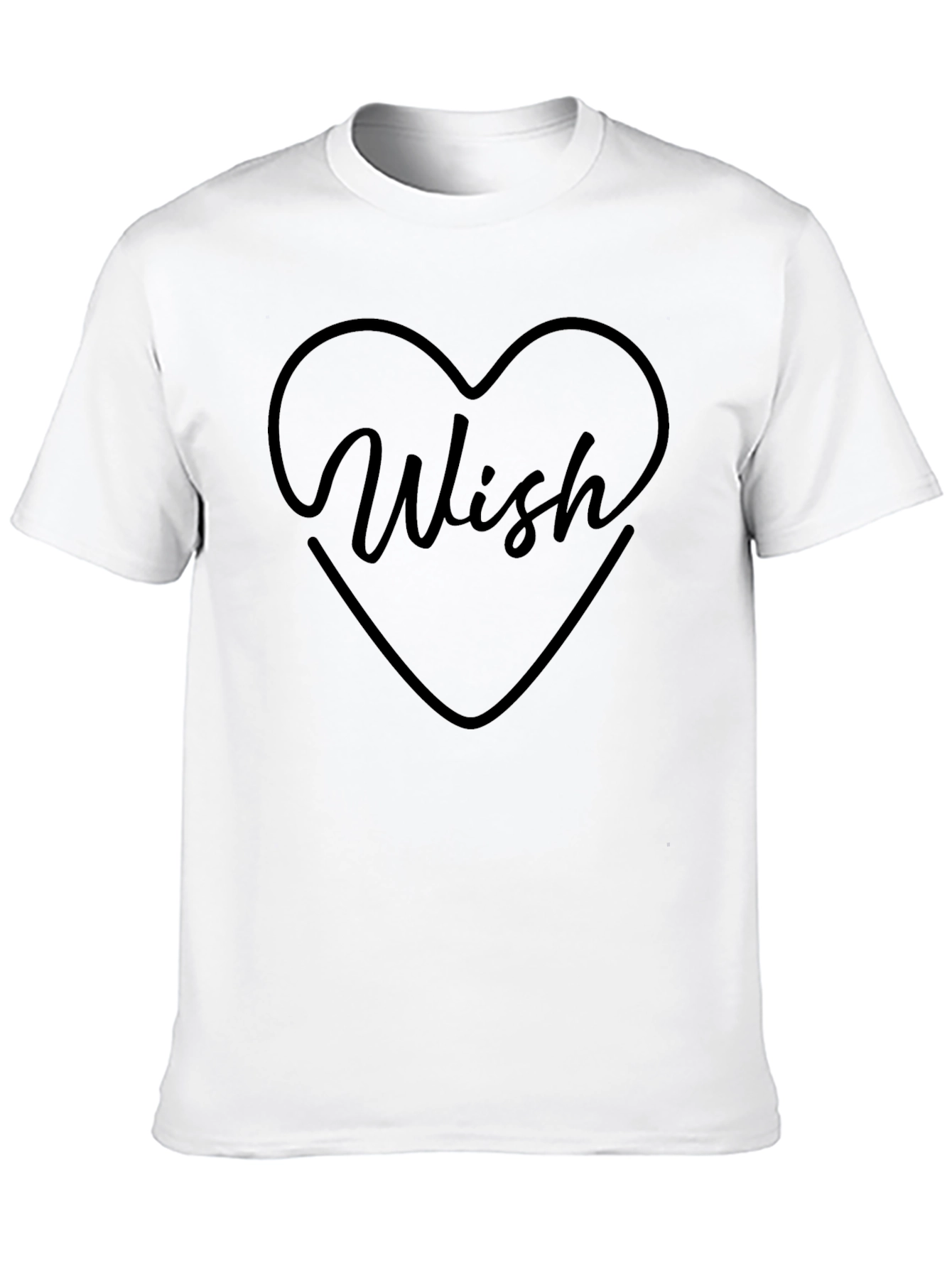 Wish Heart Graphic Black T-Shirt