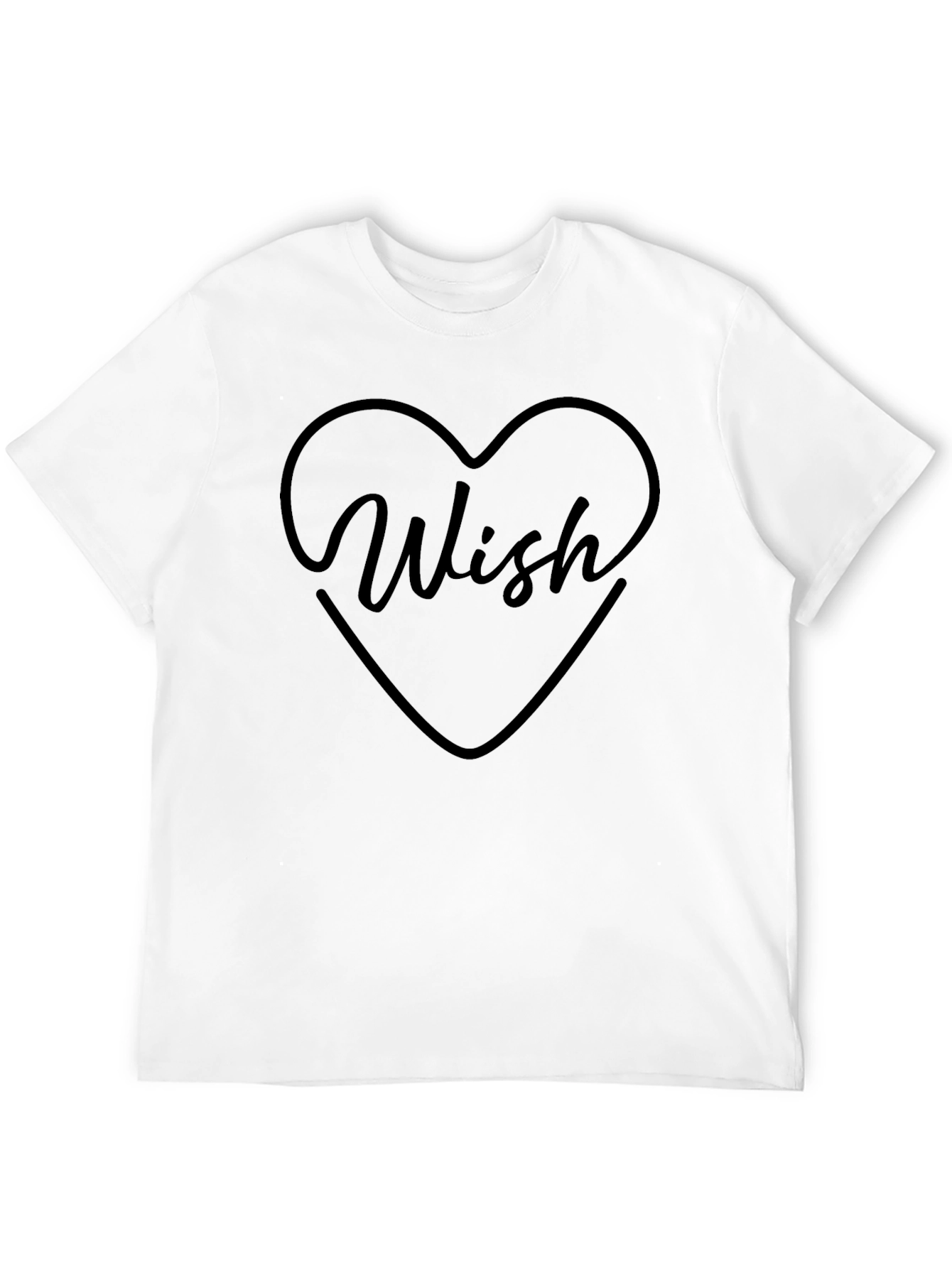 Wish Heart Graphic Black T-Shirt