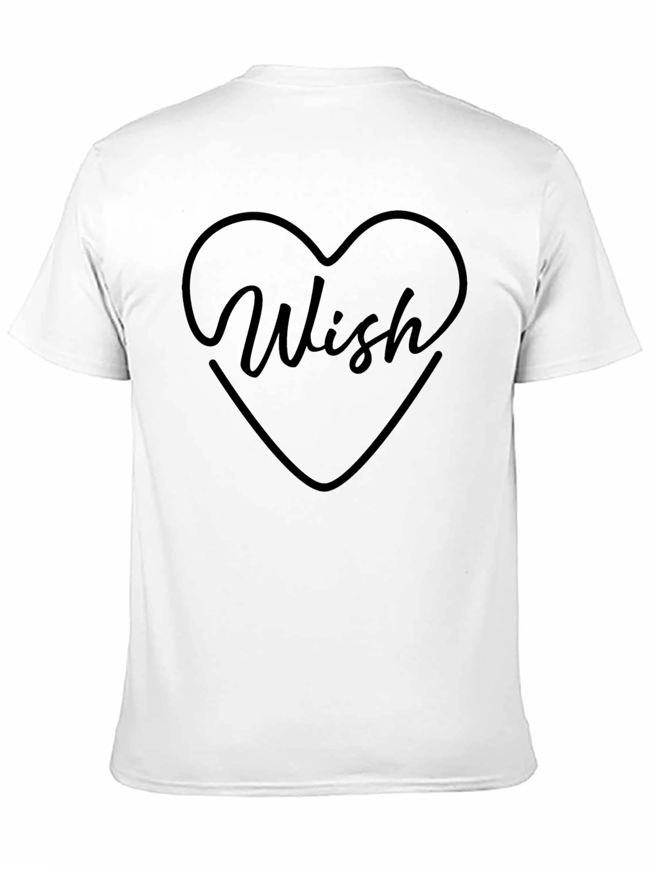 Wish Heart Graphic Black T-Shirt