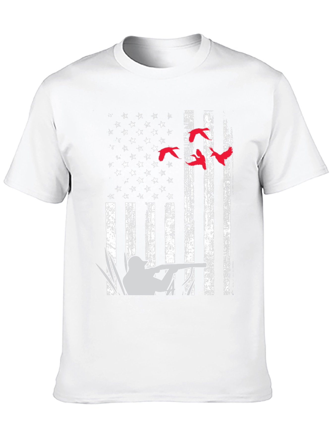 Duck Hunting American Flag Graphic T-Shirt