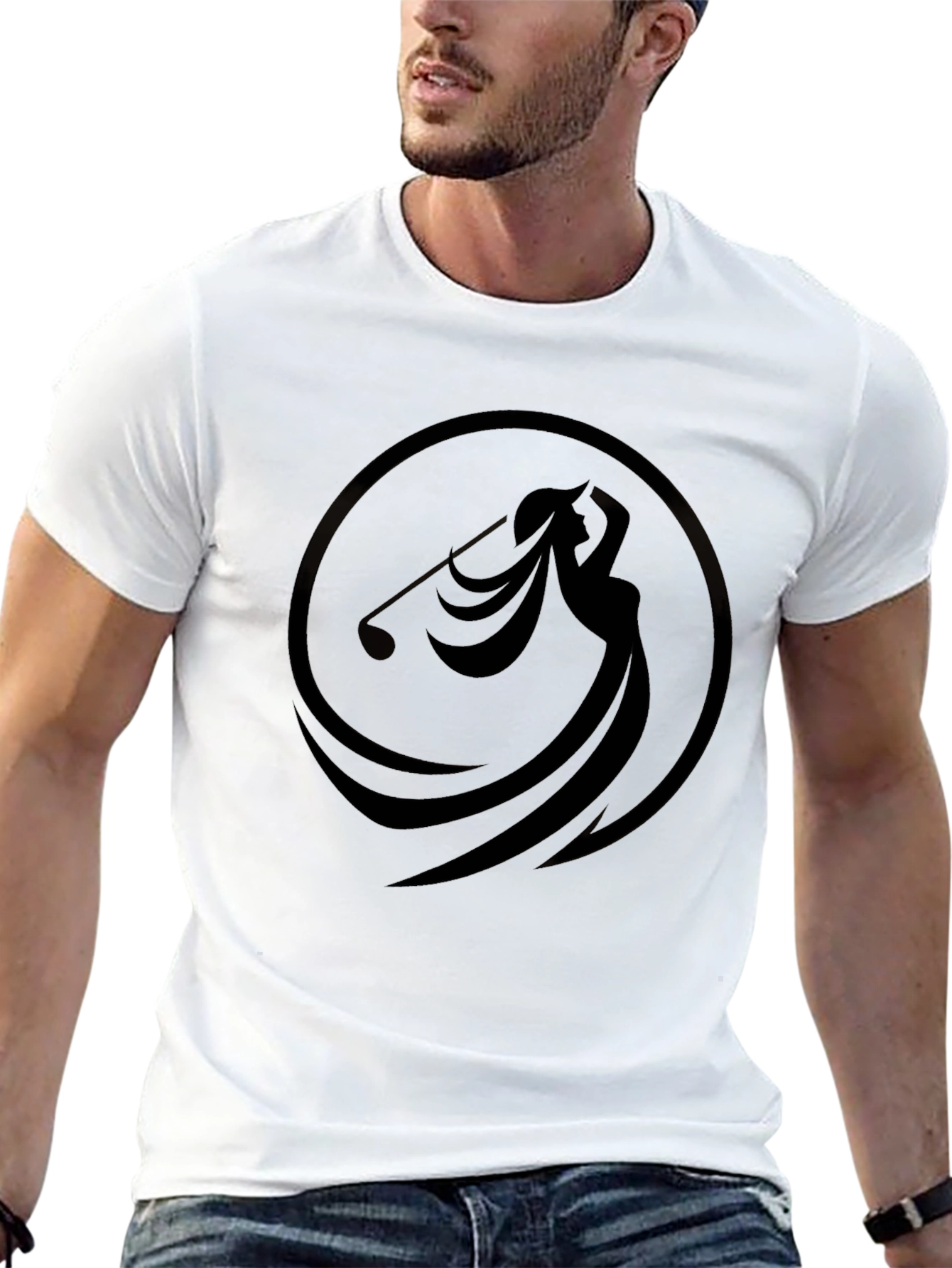 Black Golf Swing Graphic Tee - Stylish Comfort