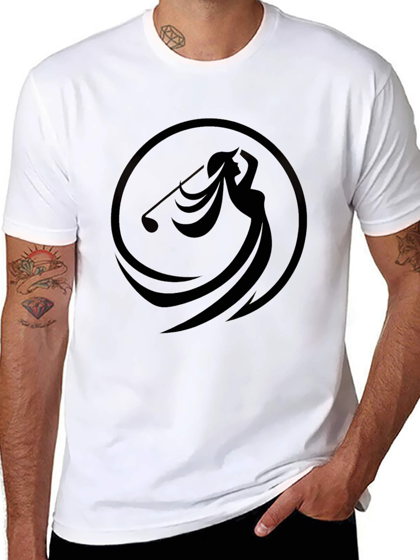 Black Golf Swing Graphic Tee - Stylish Comfort