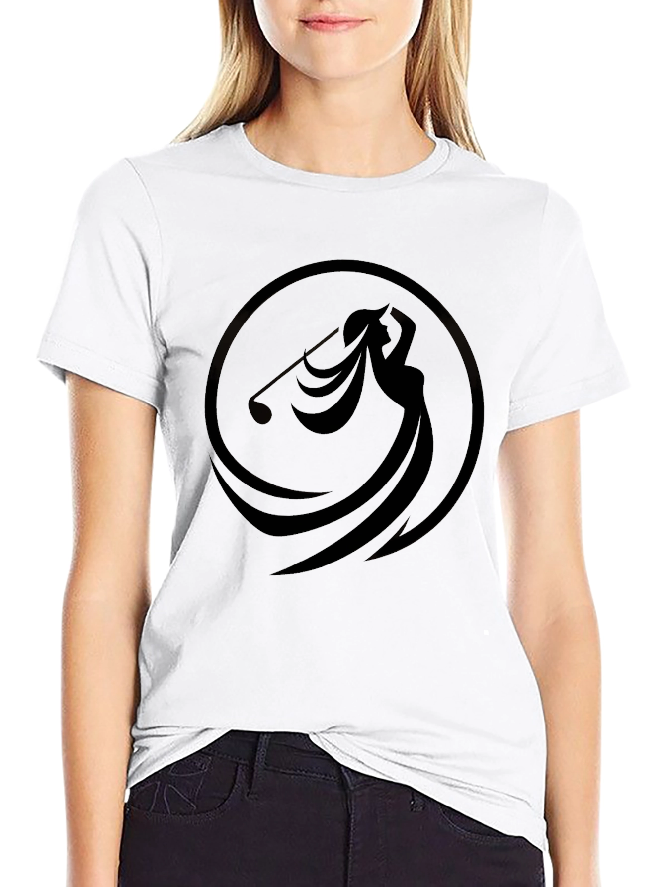 Black Golf Swing Graphic Tee - Stylish Comfort