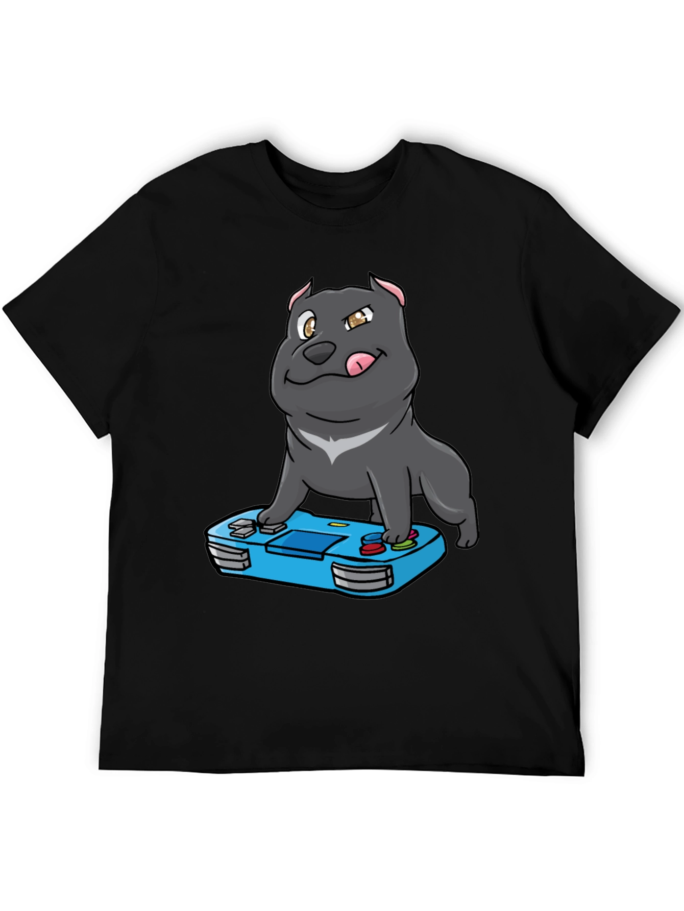 Gamer Dog T-Shirt - Cool Cartoon Pitbull Design