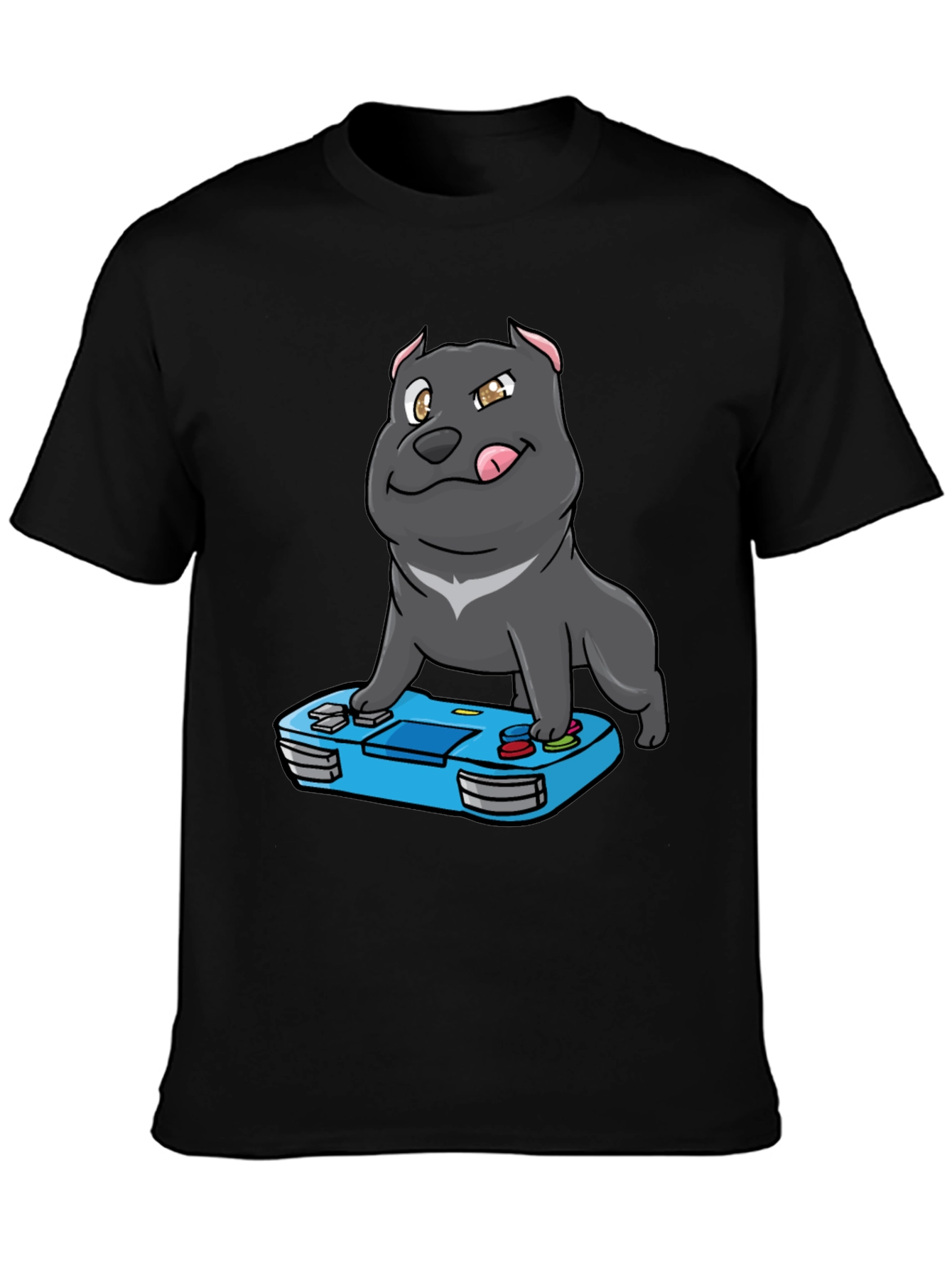 Gamer Dog T-Shirt - Cool Cartoon Pitbull Design