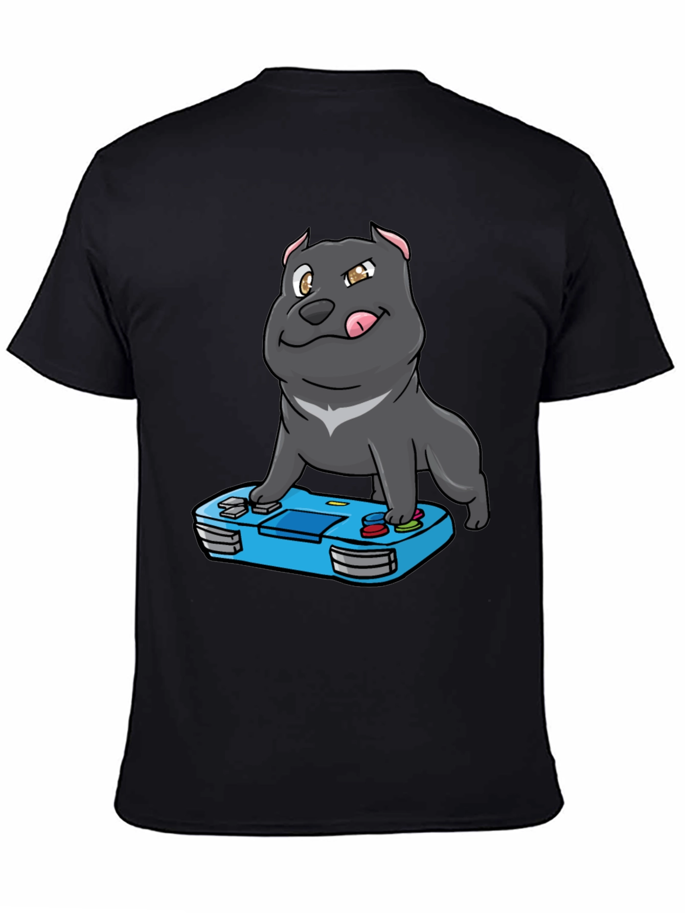 Gamer Dog T-Shirt - Cool Cartoon Pitbull Design