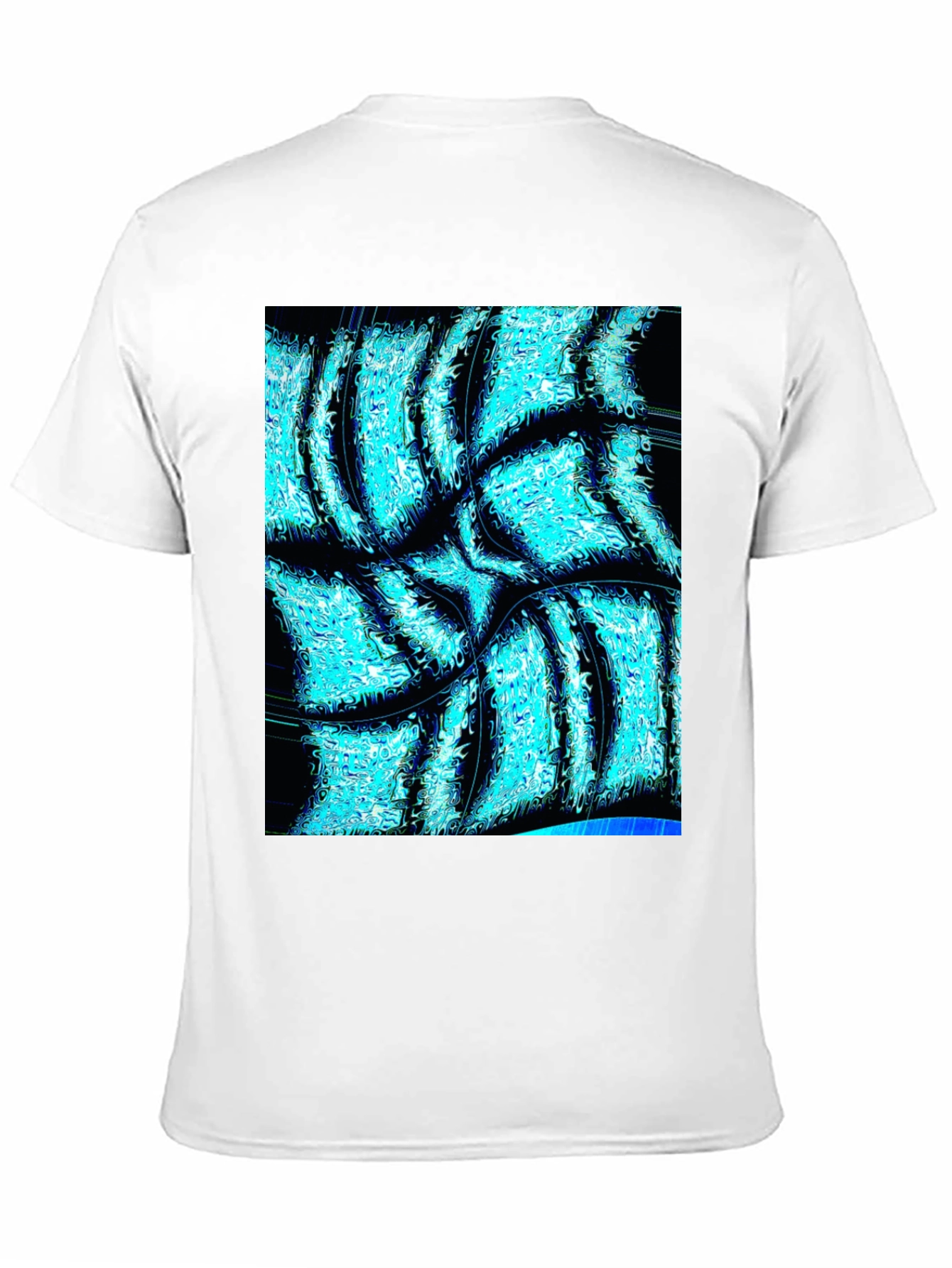 Abstract Aqua Print Black T-Shirt