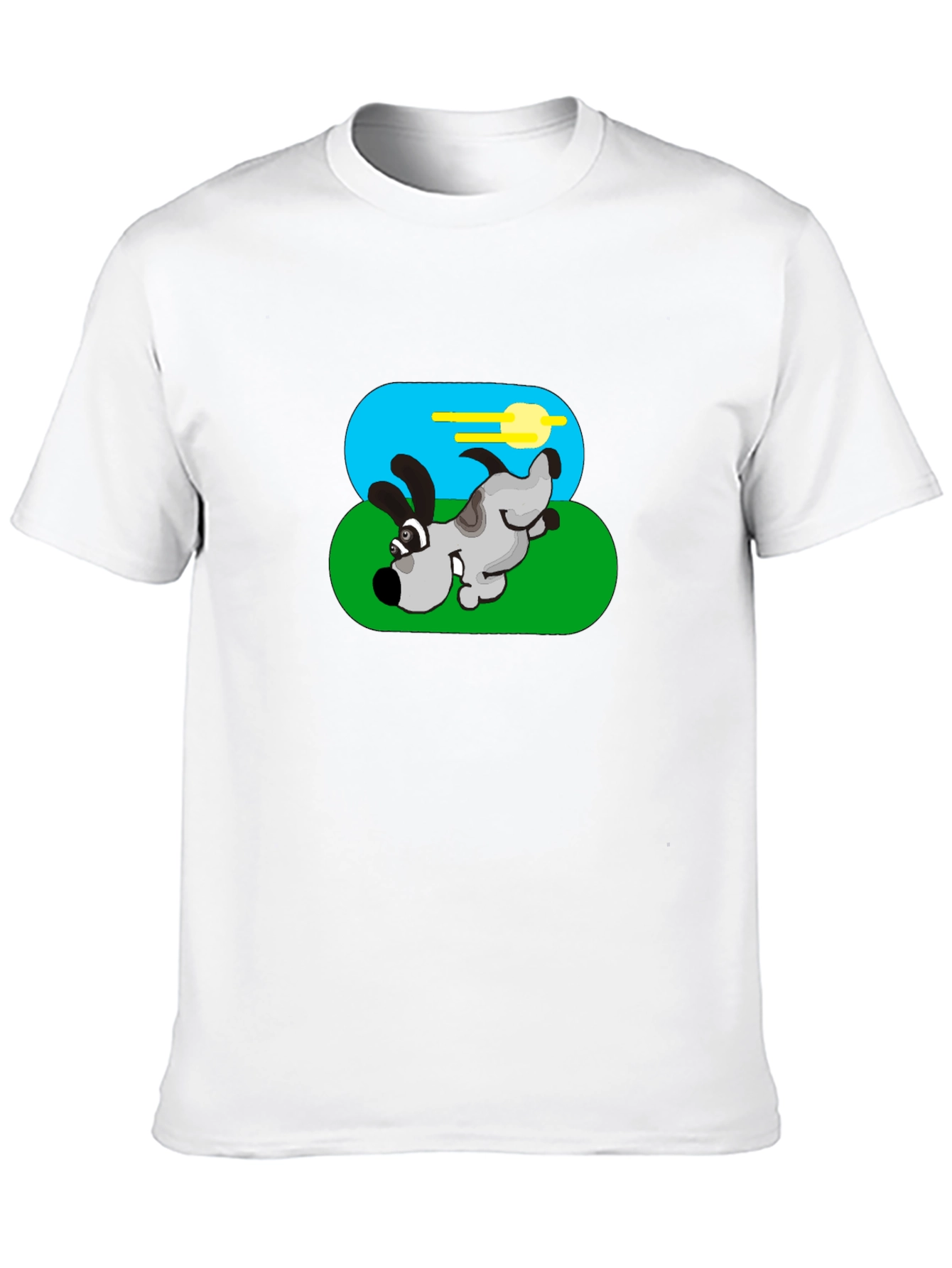 Cartoon Dog Graphic Black Tee