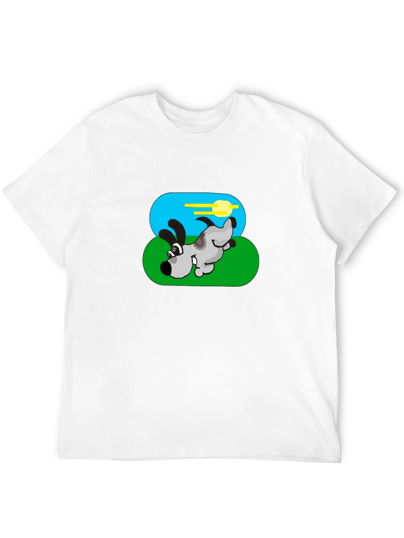 Cartoon Dog Graphic Black Tee