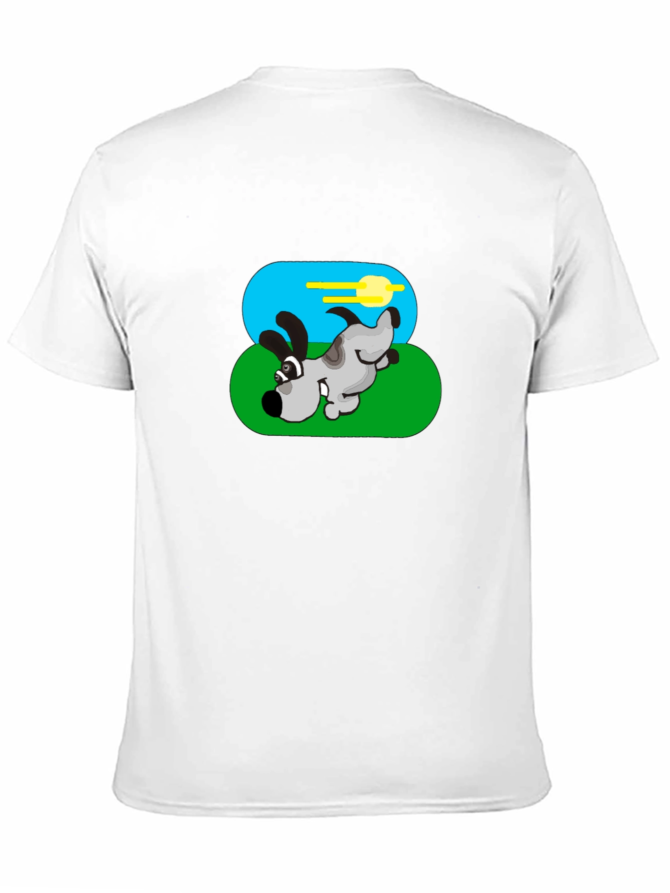 Cartoon Dog Graphic Black Tee