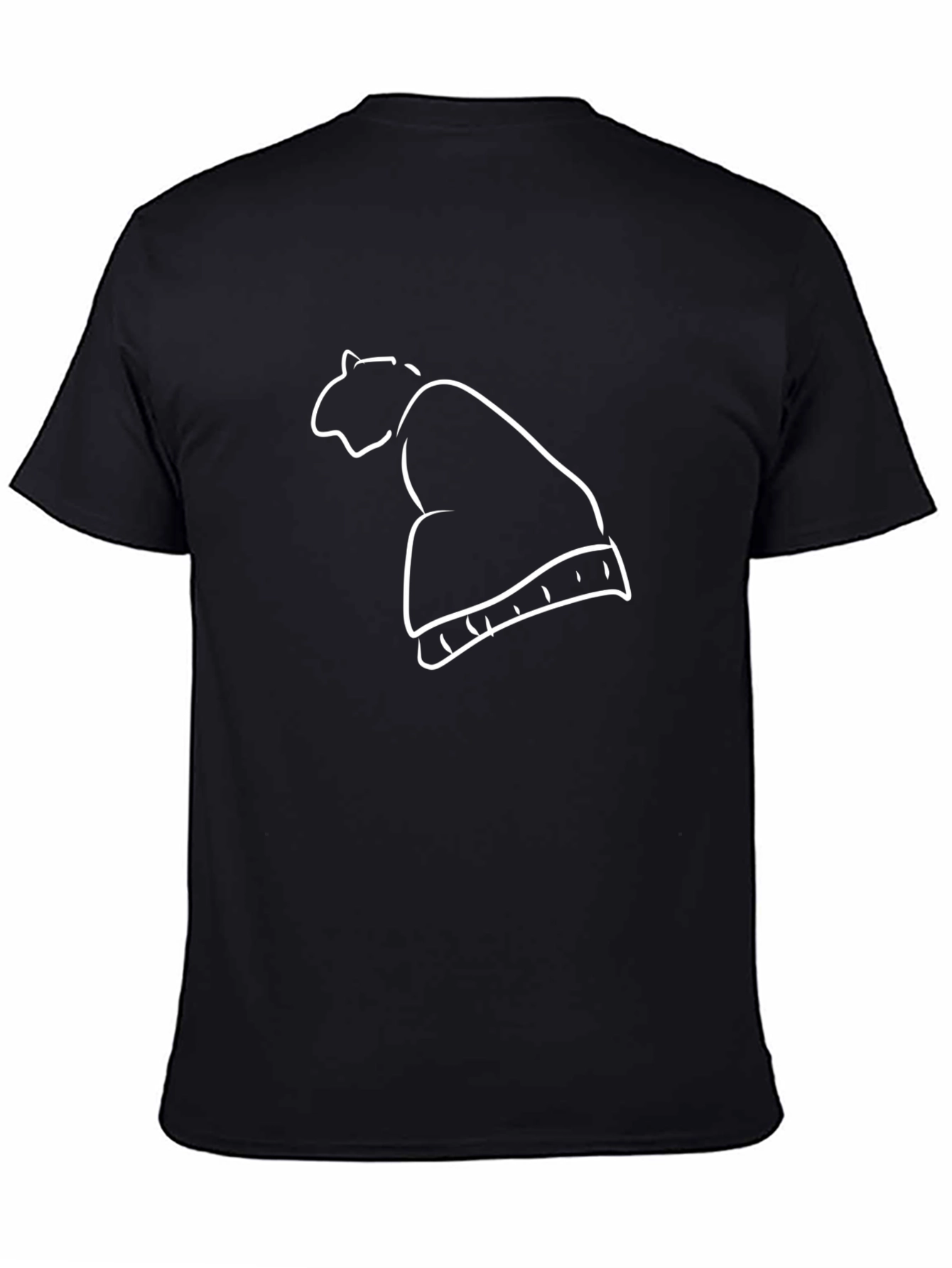Minimalist Beanie Outline Black T-Shirt
