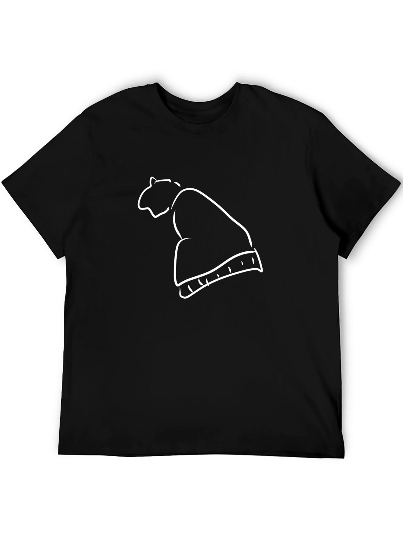 Minimalist Beanie Outline Black T-Shirt