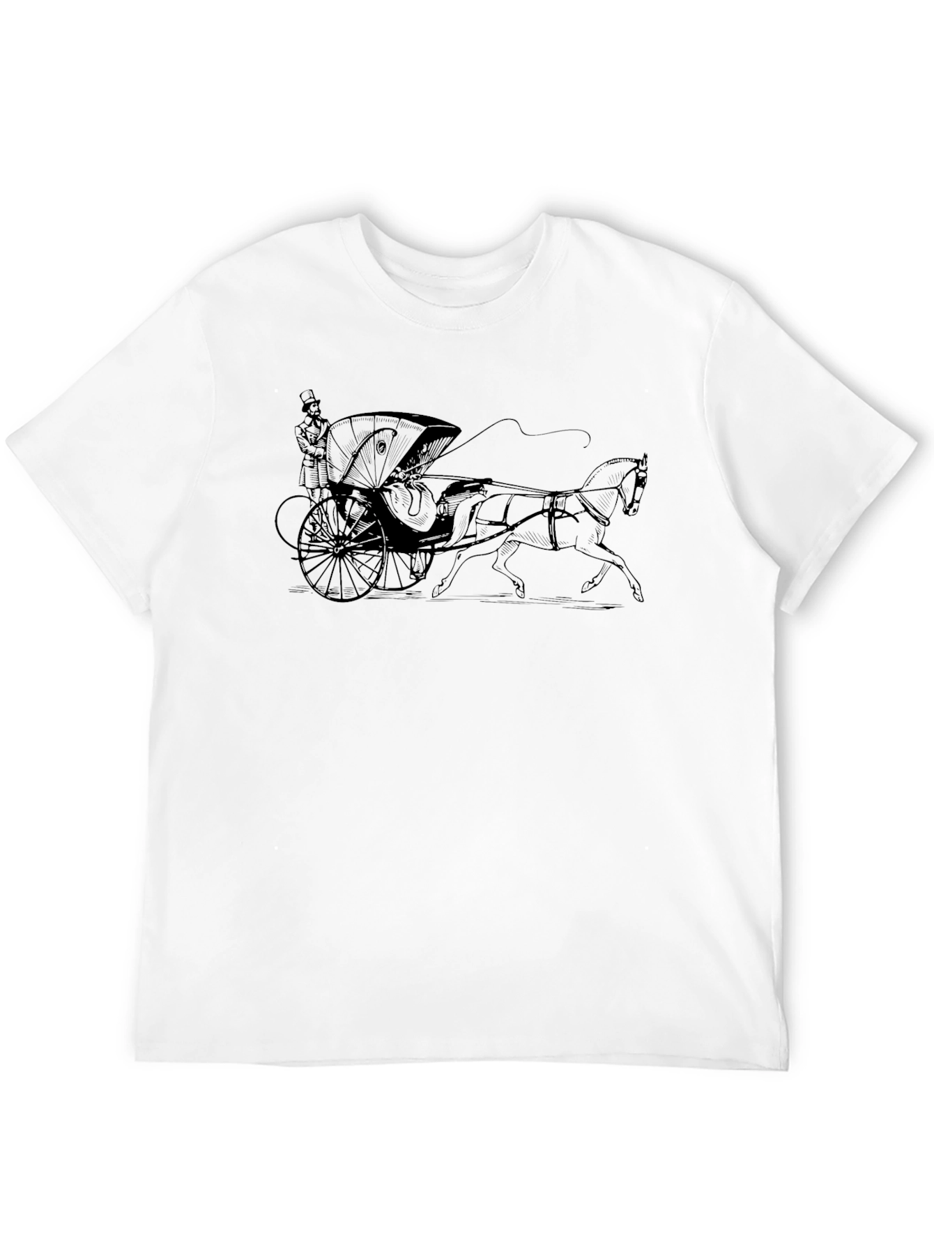 Graphic T-Shirt: Horse-Drawn Carriage Print