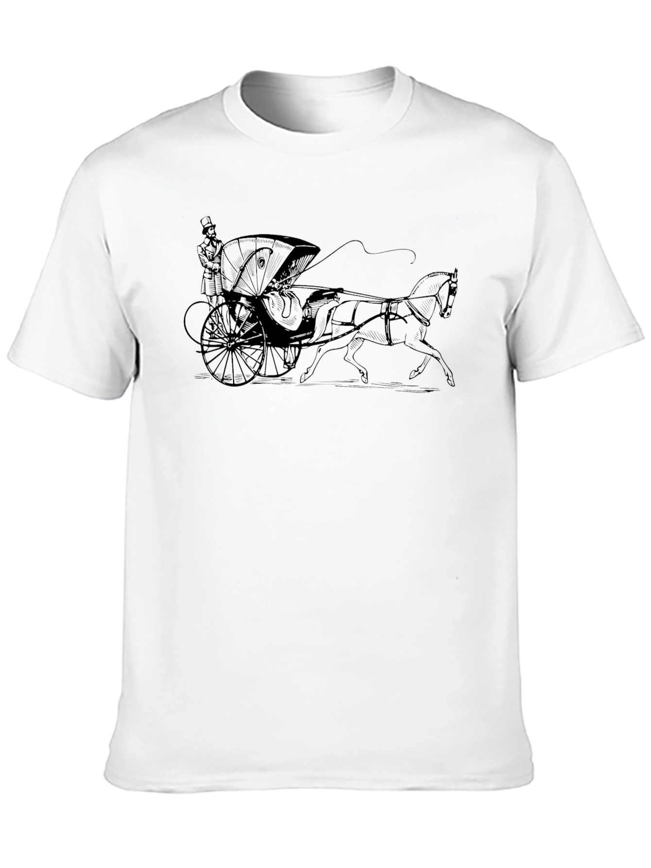Graphic T-Shirt: Horse-Drawn Carriage Print
