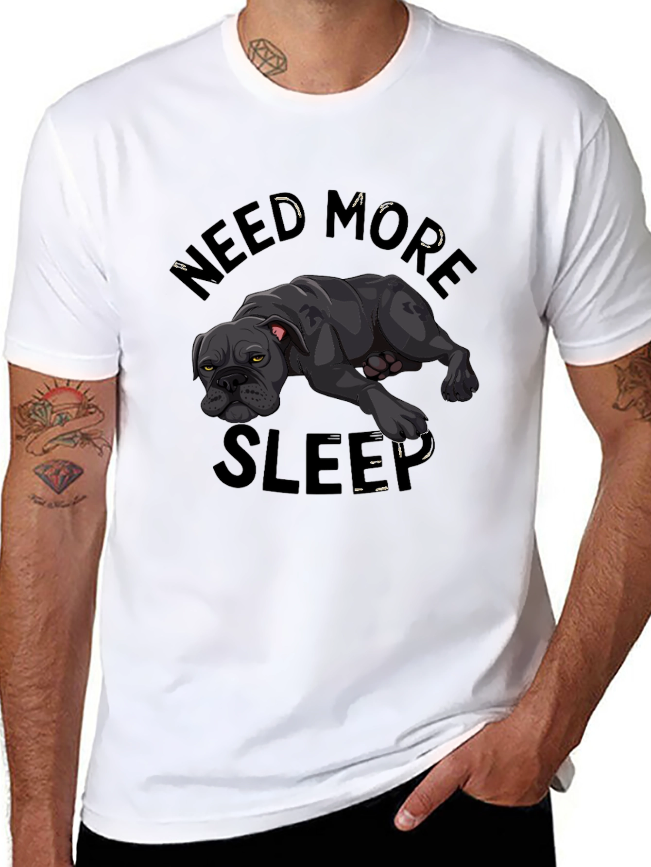 Need More Sleep Dog Graphic T-Shirt
