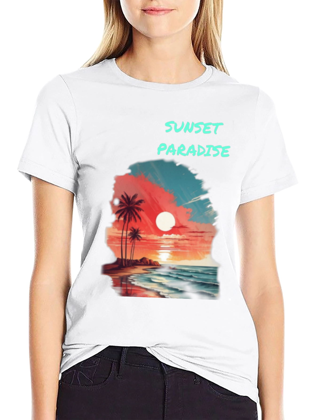 Sunset Paradise Graphic T-Shirt - Beach Vibes