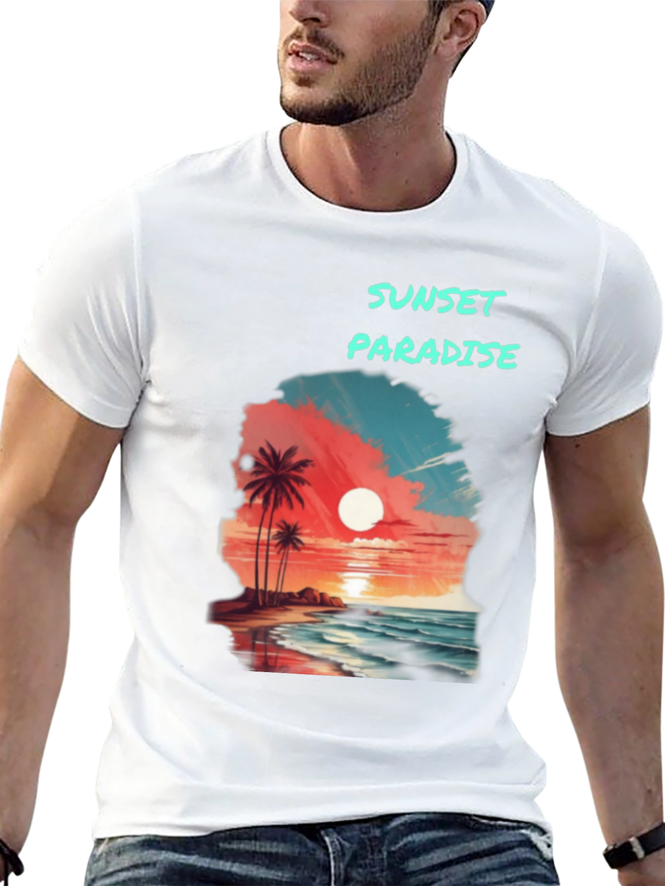 Sunset Paradise Graphic T-Shirt - Beach Vibes