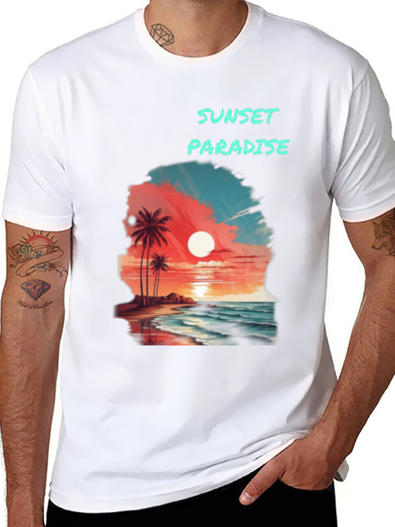Sunset Paradise Graphic T-Shirt - Beach Vibes