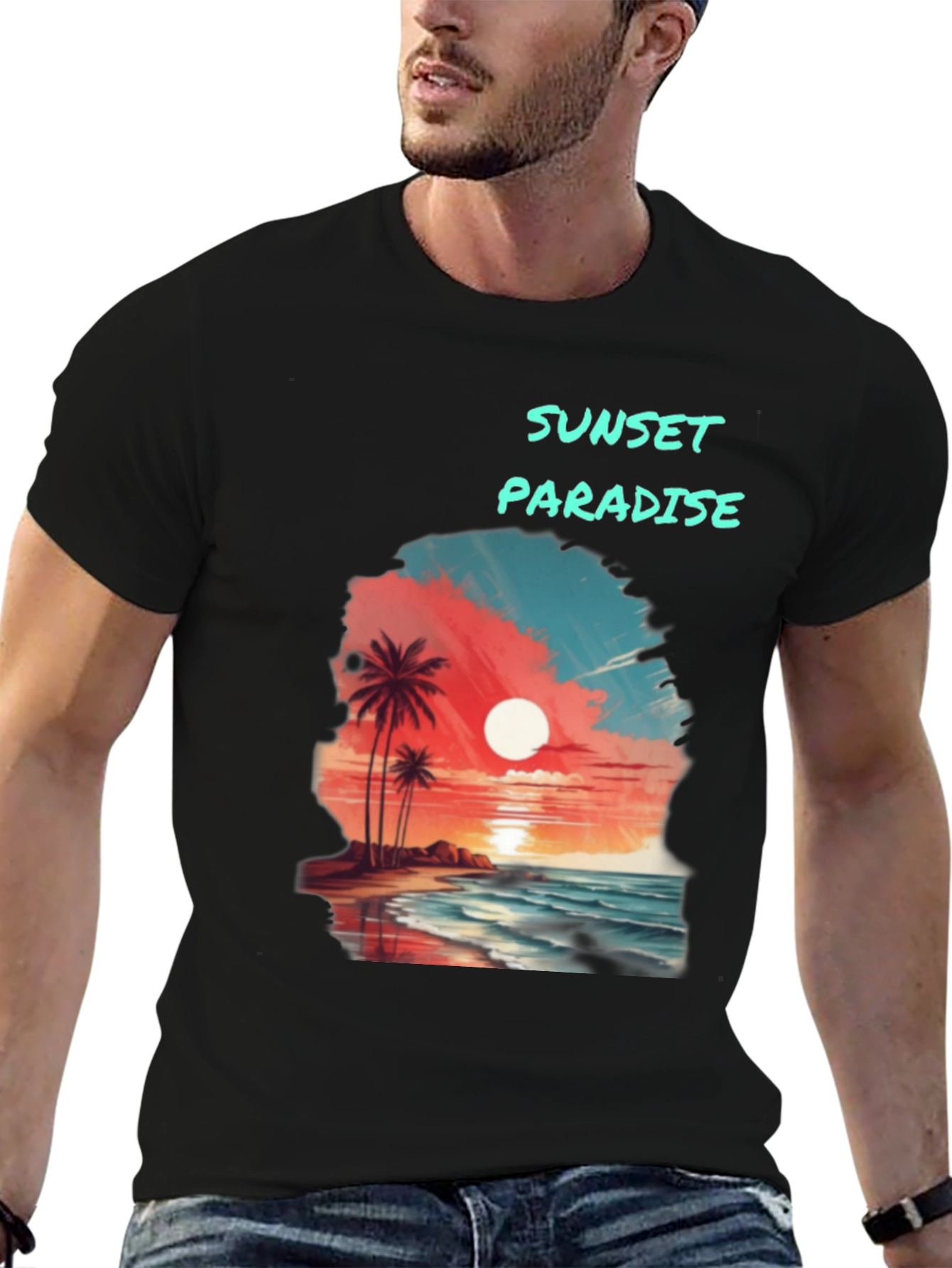 Sunset Paradise Graphic T-Shirt - Beach Vibes