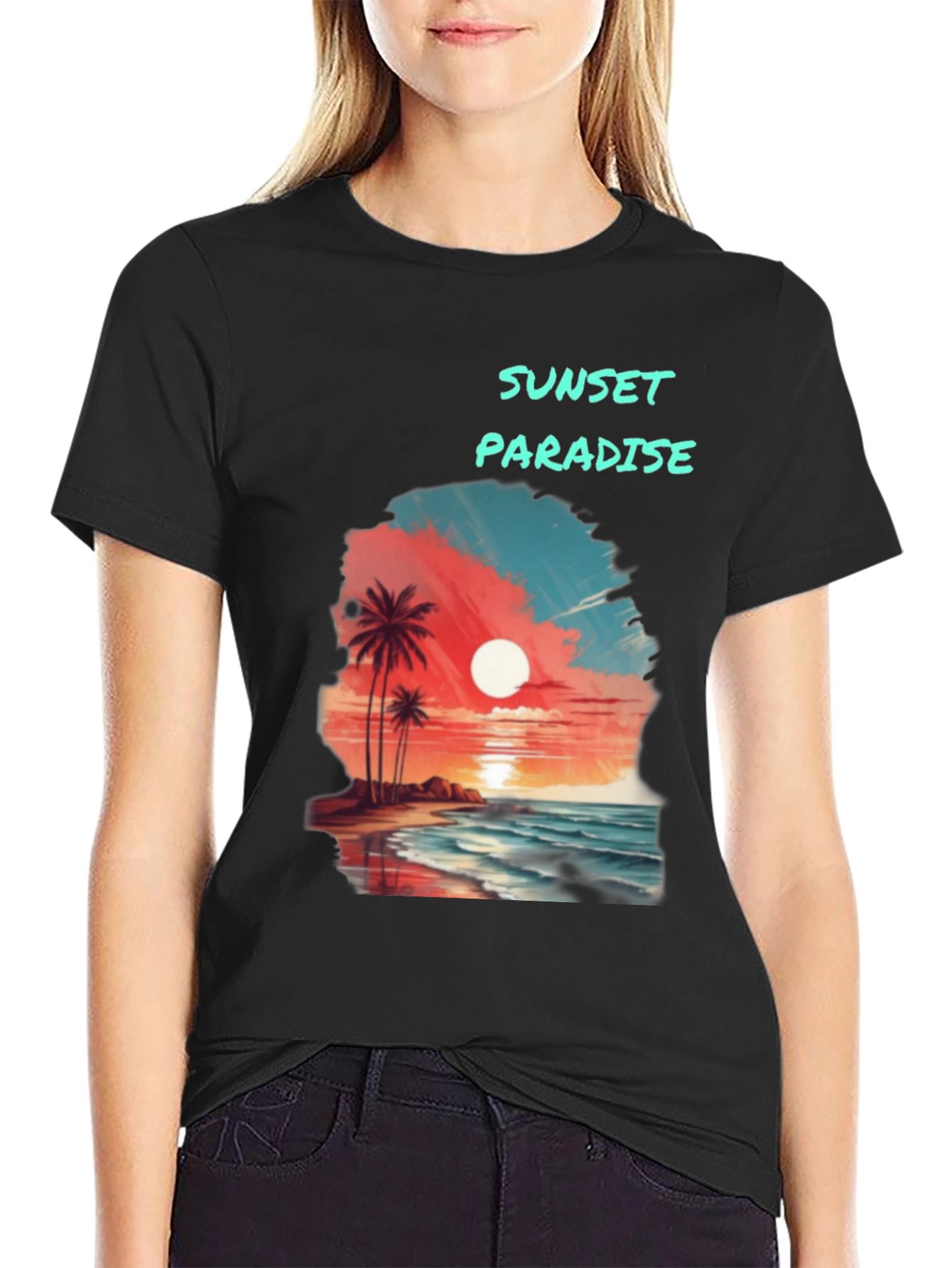 Sunset Paradise Graphic T-Shirt - Beach Vibes
