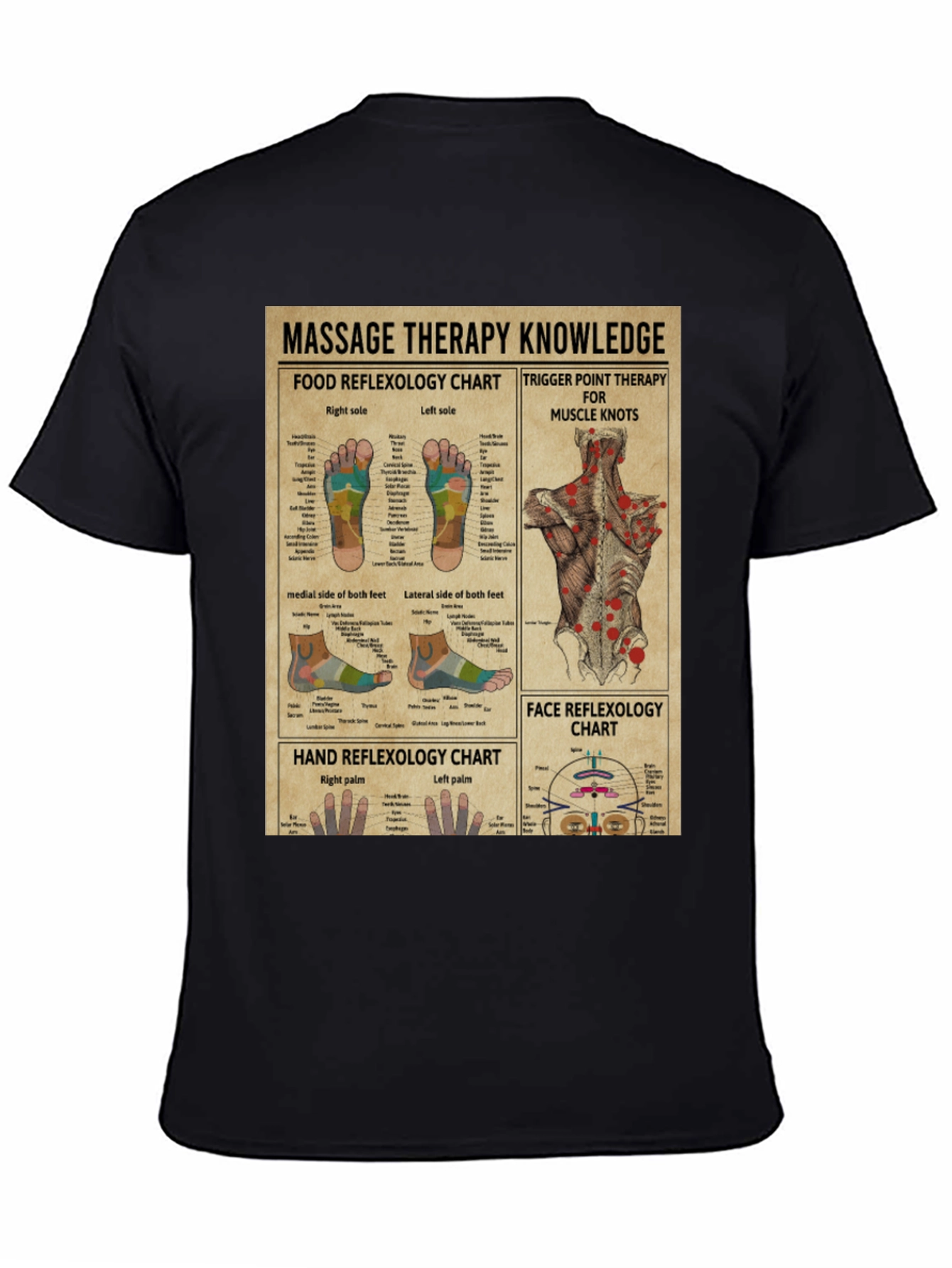 Massage Therapy Knowledge Chart Graphic T-Shirt
