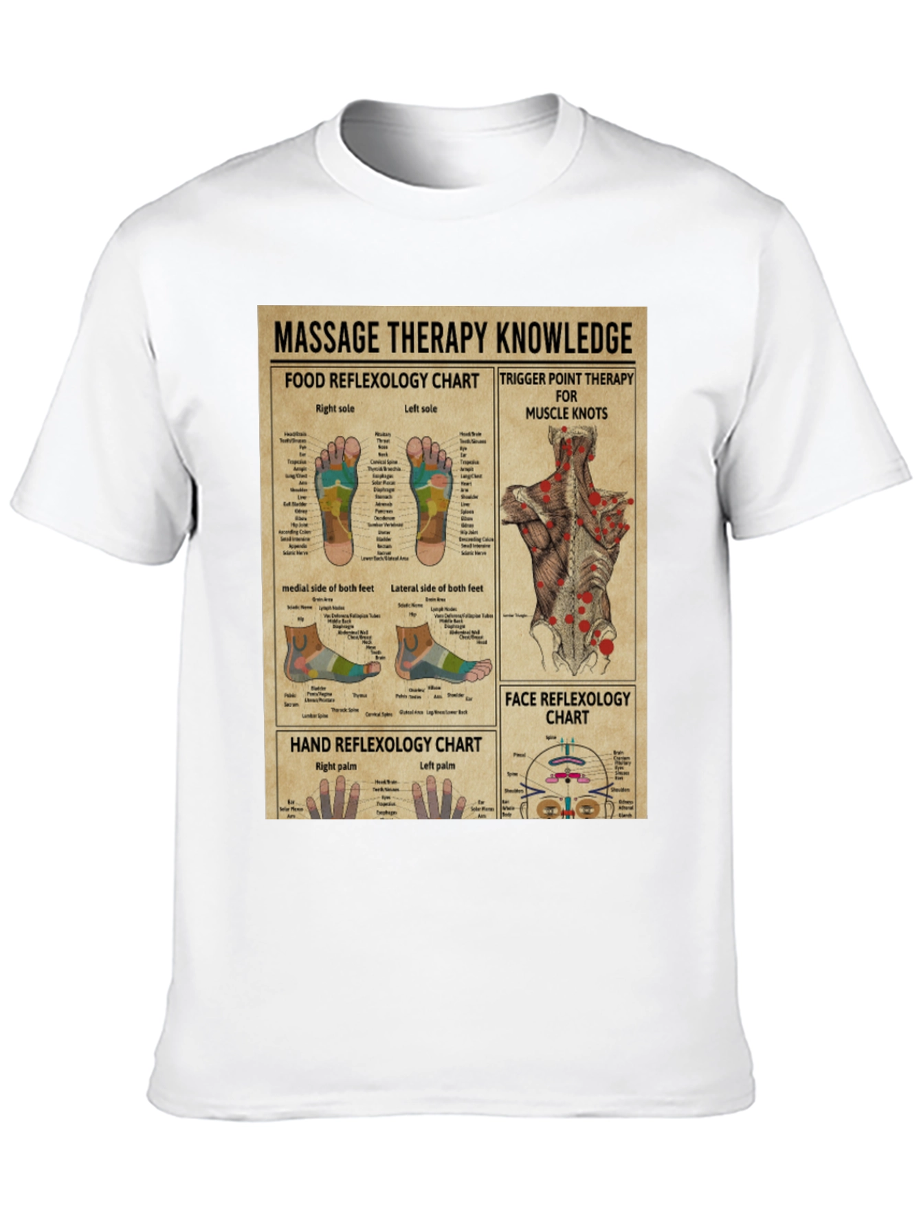 Massage Therapy Knowledge Chart Graphic T-Shirt