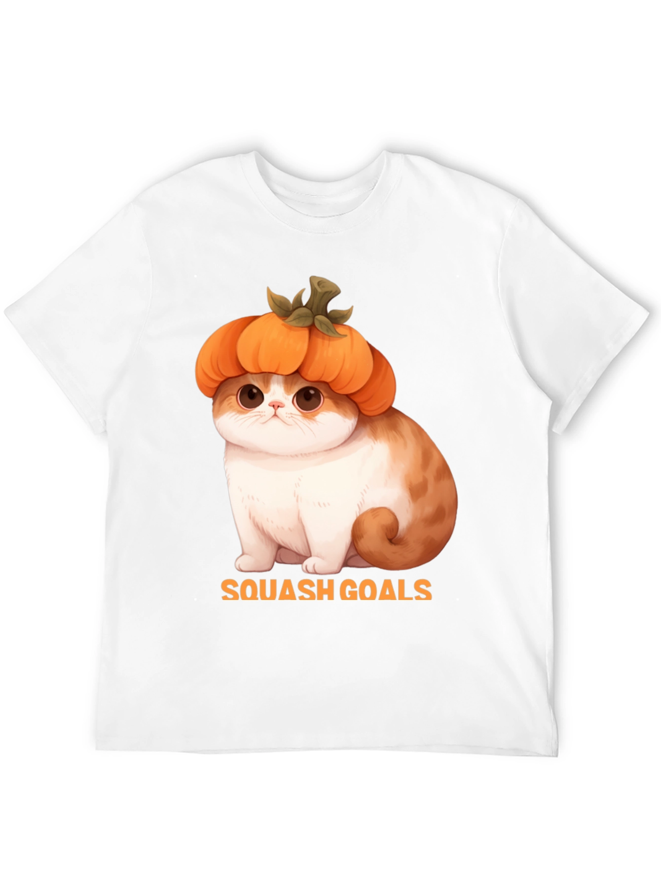 Squash Goals T-Shirt - Cute Cat in Pumpkin
