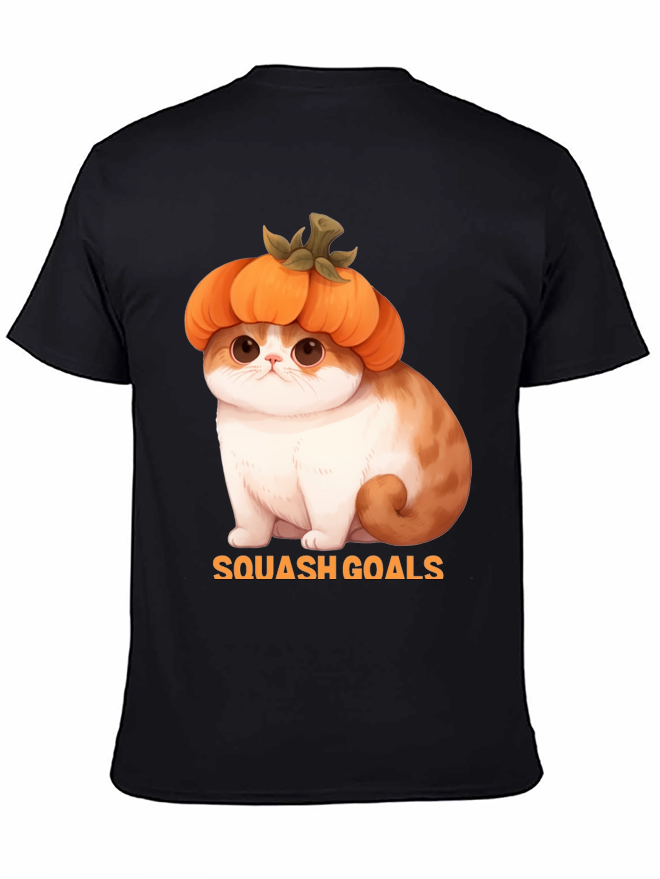 Squash Goals T-Shirt - Cute Cat in Pumpkin