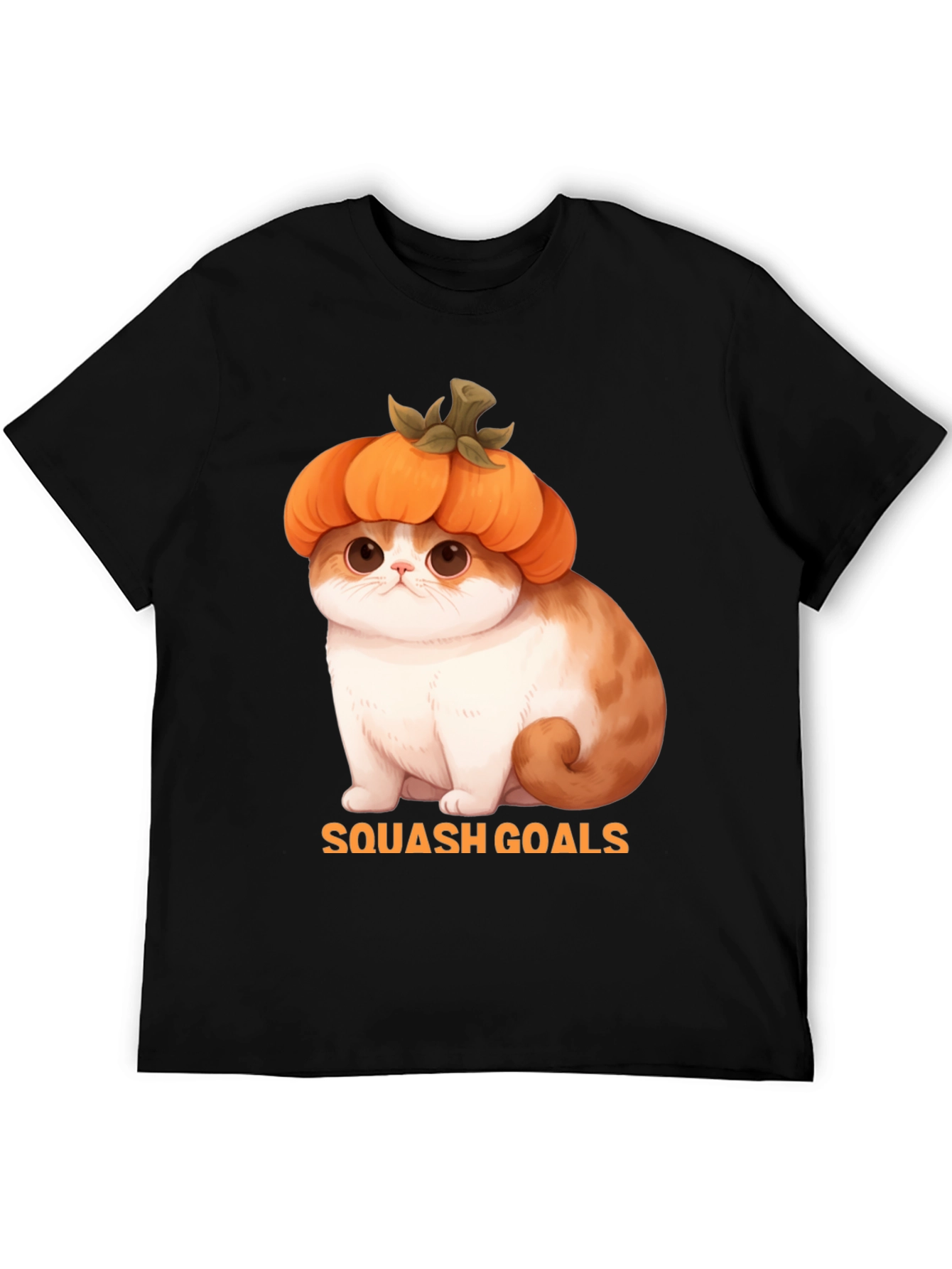 Squash Goals T-Shirt - Cute Cat in Pumpkin