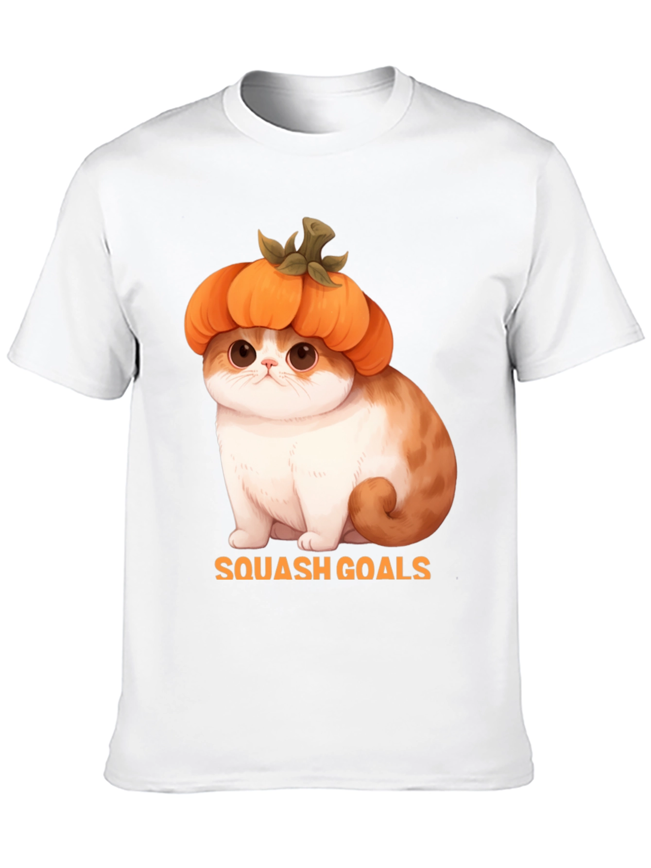 Squash Goals T-Shirt - Cute Cat in Pumpkin