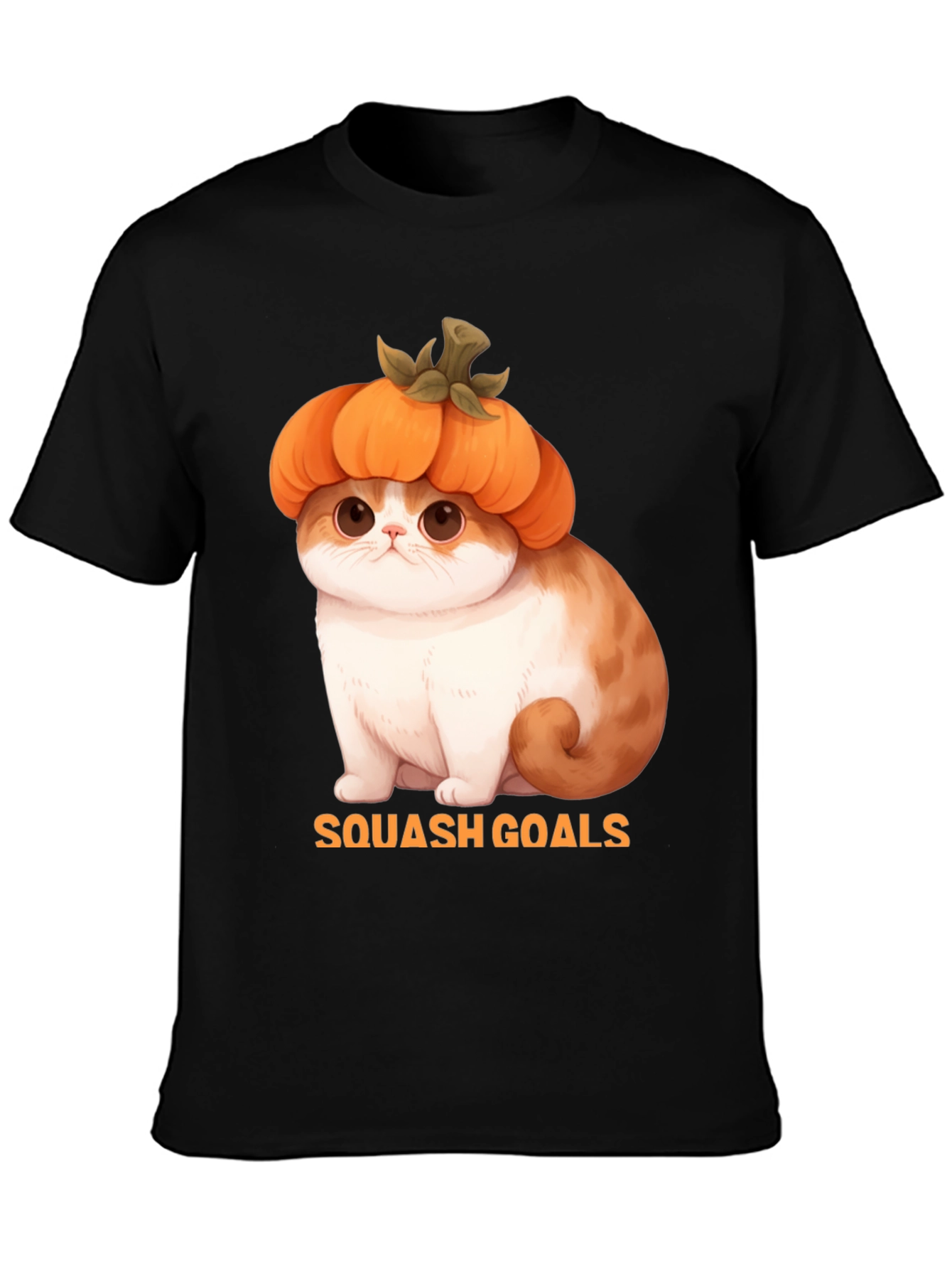 Squash Goals T-Shirt - Cute Cat in Pumpkin