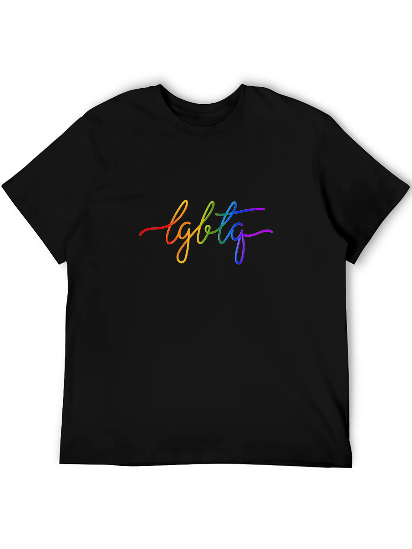 LGBTQ Rainbow Graphic Black T-Shirt