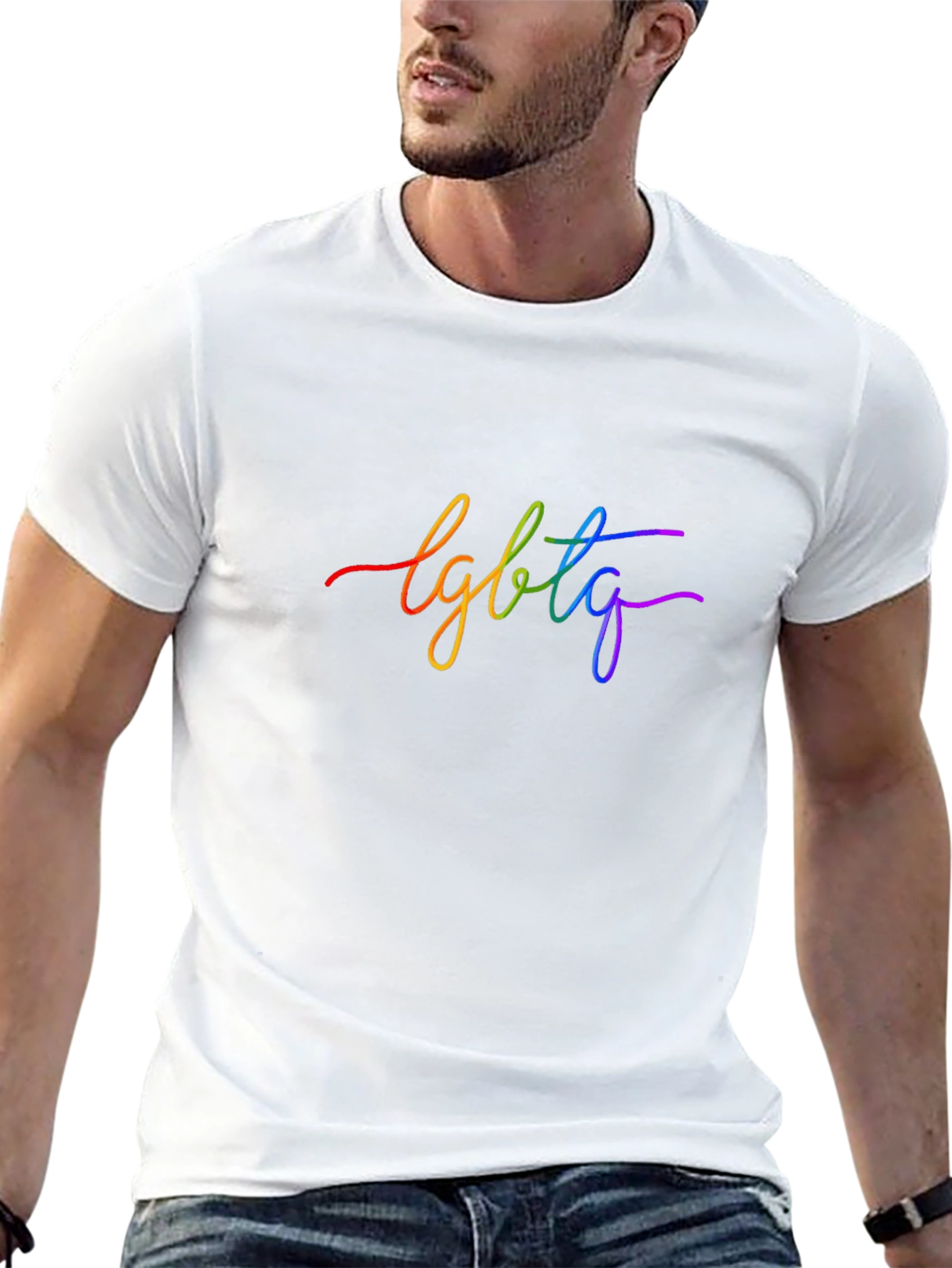 LGBTQ Rainbow Graphic Black T-Shirt
