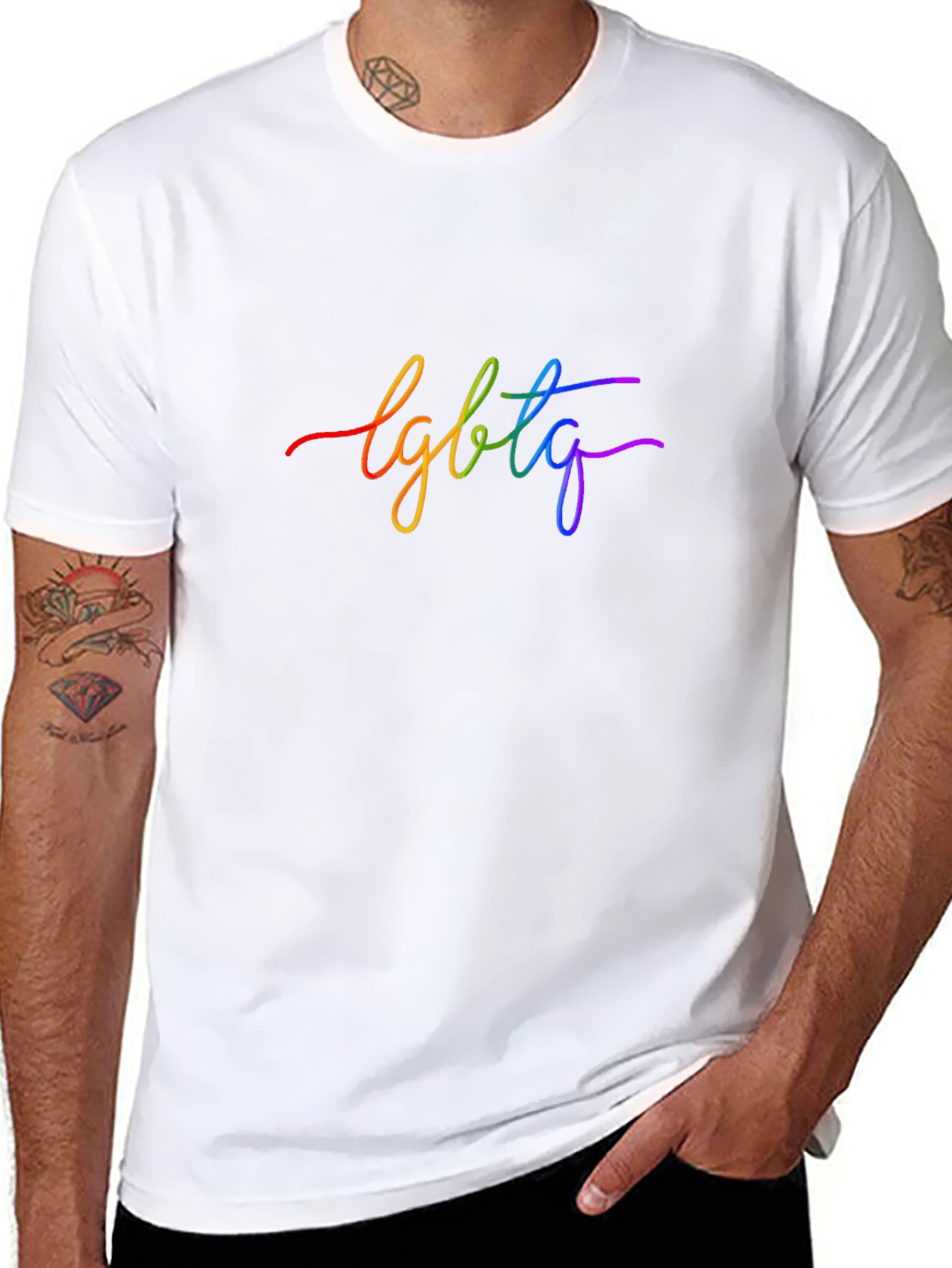 LGBTQ Rainbow Graphic Black T-Shirt