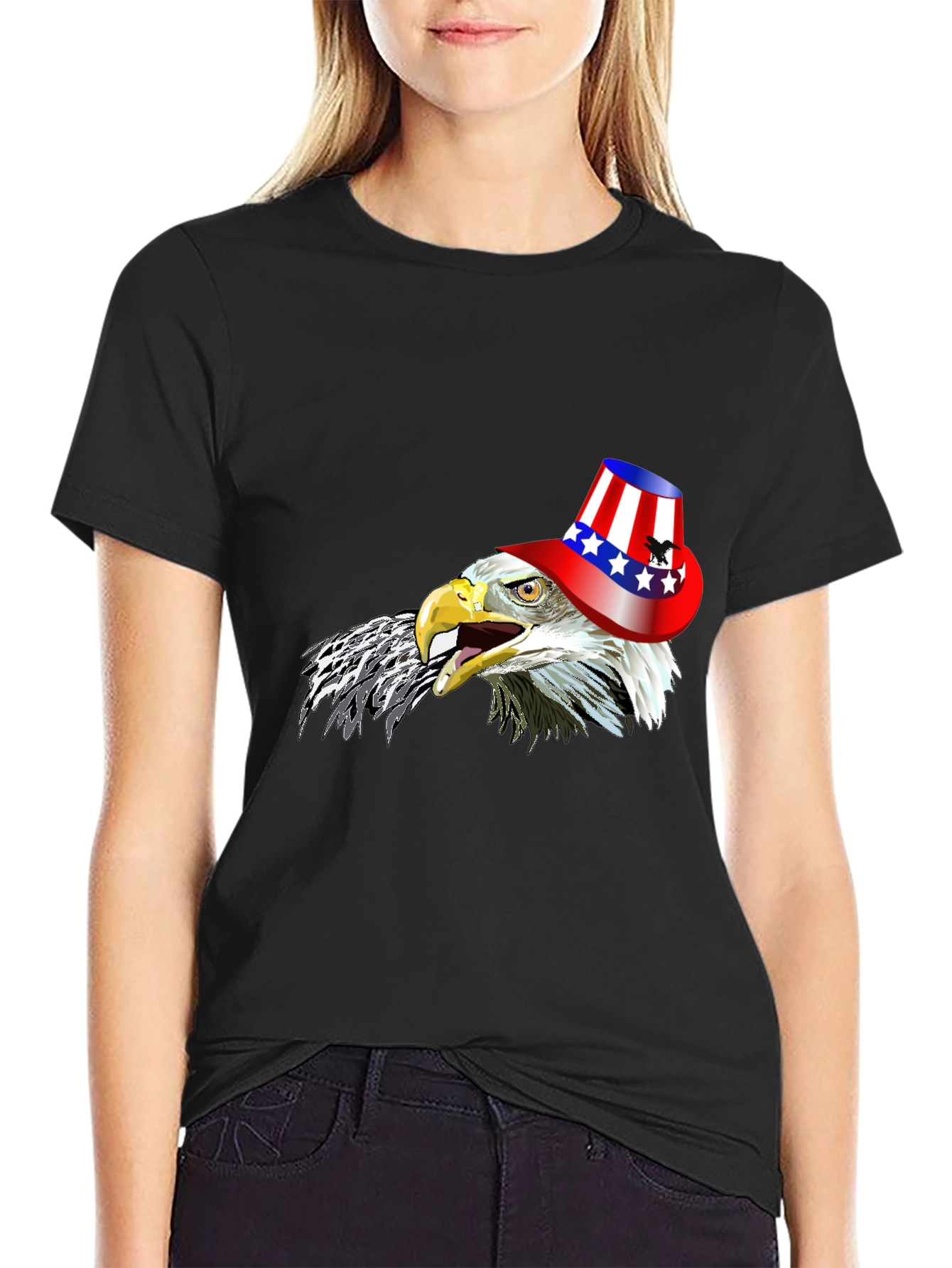Patriotic Eagle T-Shirt - Stars & Stripes Hat