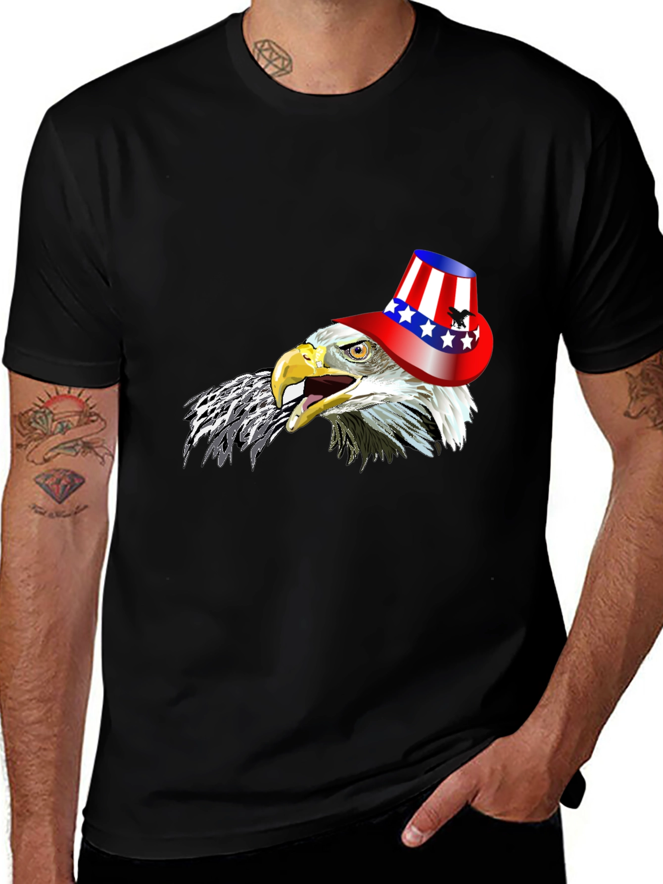 Patriotic Eagle T-Shirt - Stars & Stripes Hat