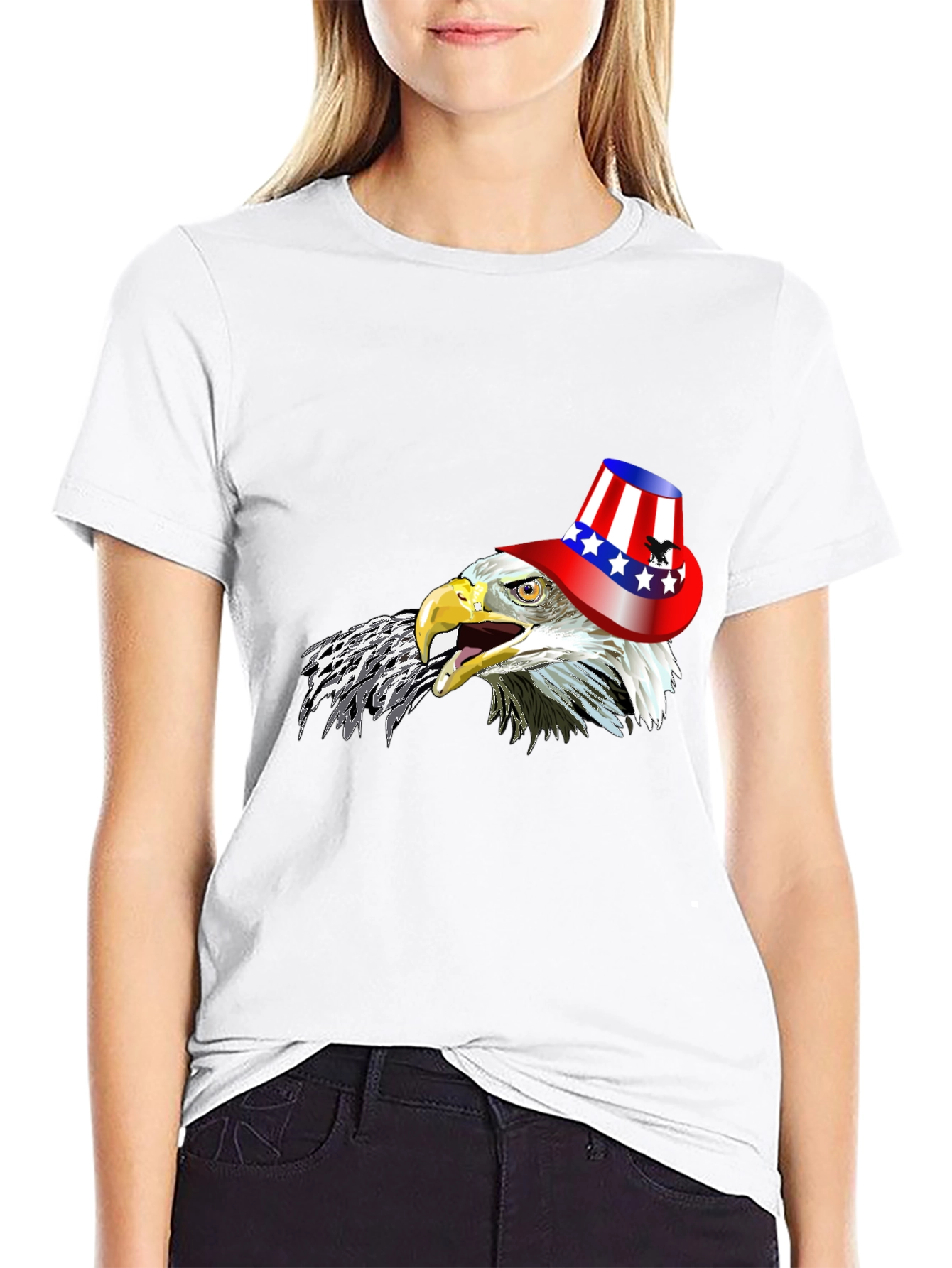 Patriotic Eagle T-Shirt - Stars & Stripes Hat