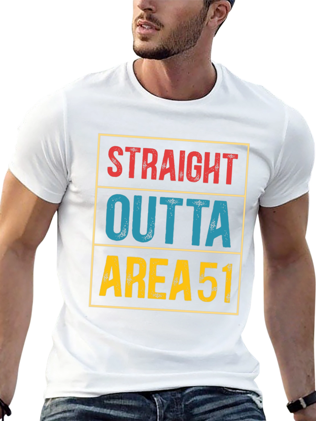 Straight Outta Area 51 T-Shirt Funny Alien UFO Tee