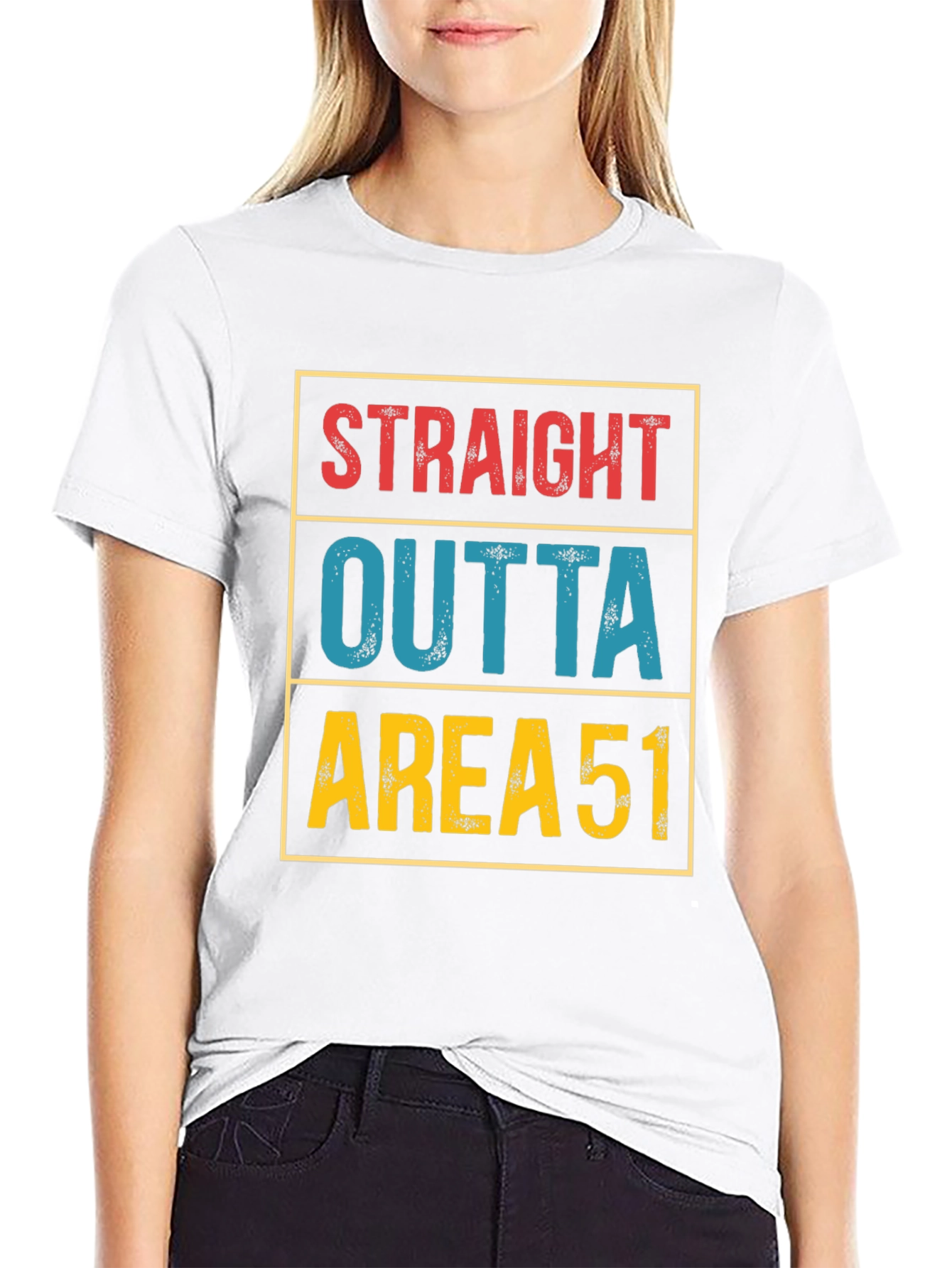 Straight Outta Area 51 T-Shirt Funny Alien UFO Tee