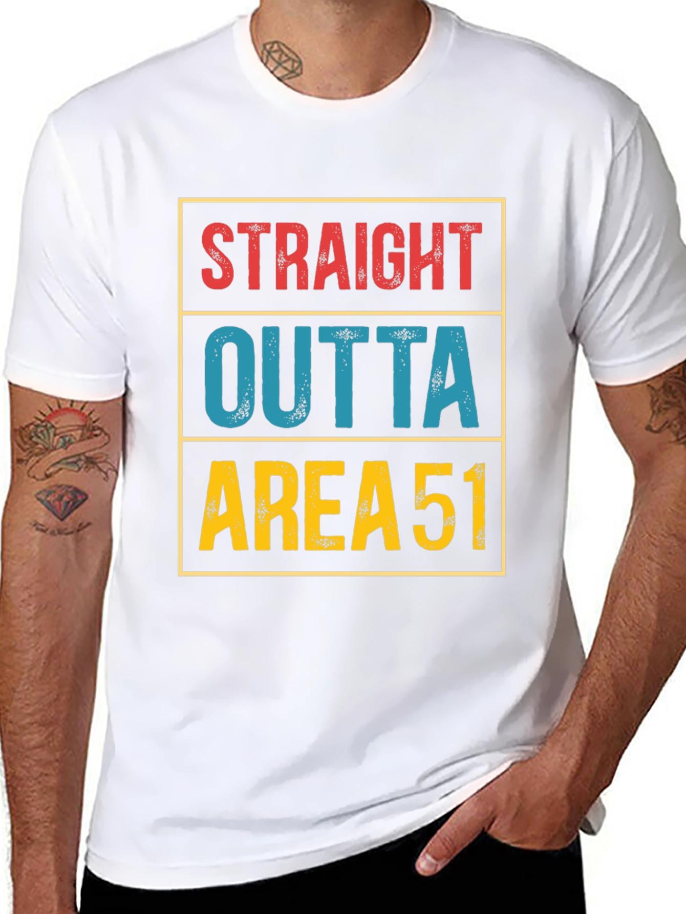 Straight Outta Area 51 T-Shirt Funny Alien UFO Tee
