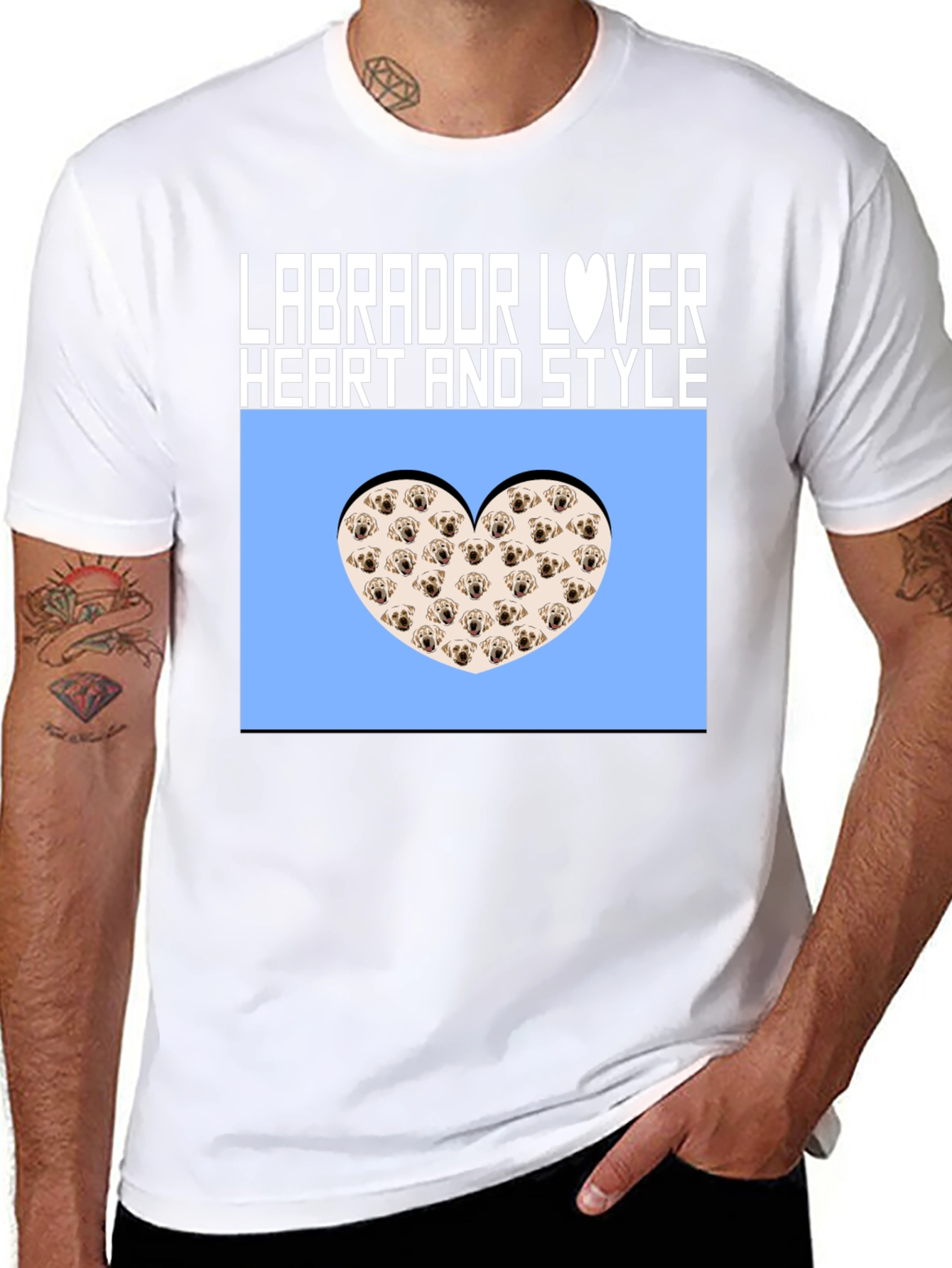 Labrador Lover Heart Style Graphic Tee