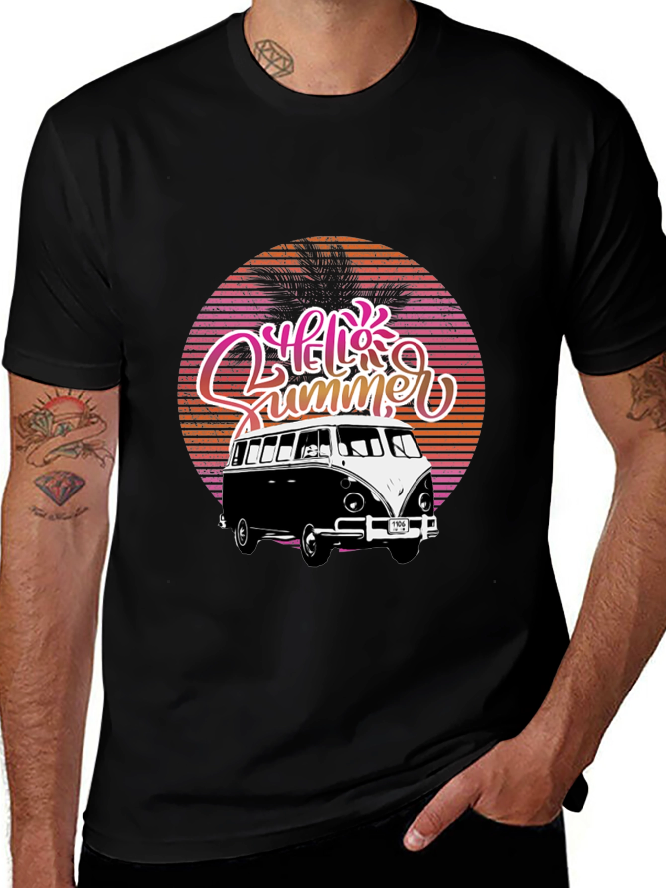 Hello Summer Retro Van Graphic Tee
