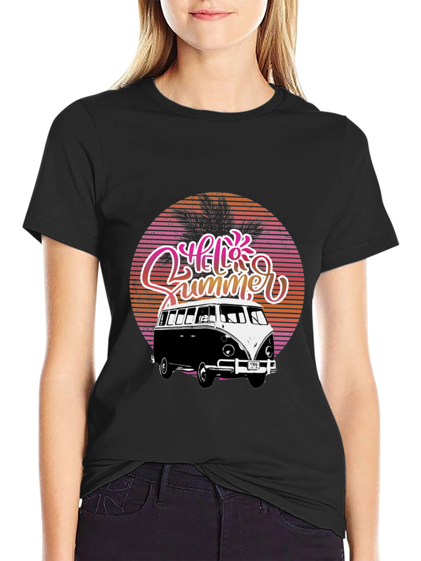 Hello Summer Retro Van Graphic Tee