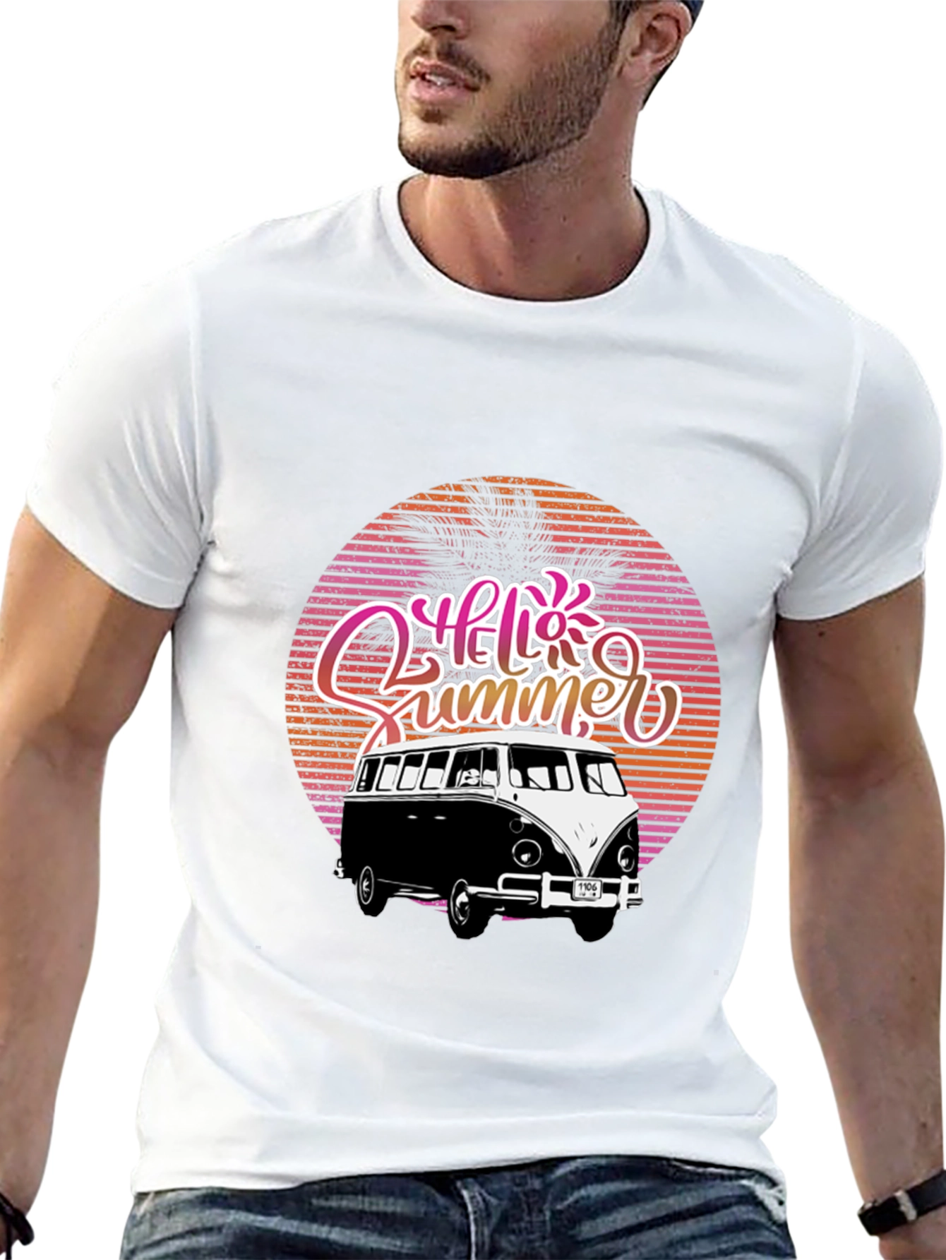 Hello Summer Retro Van Graphic Tee