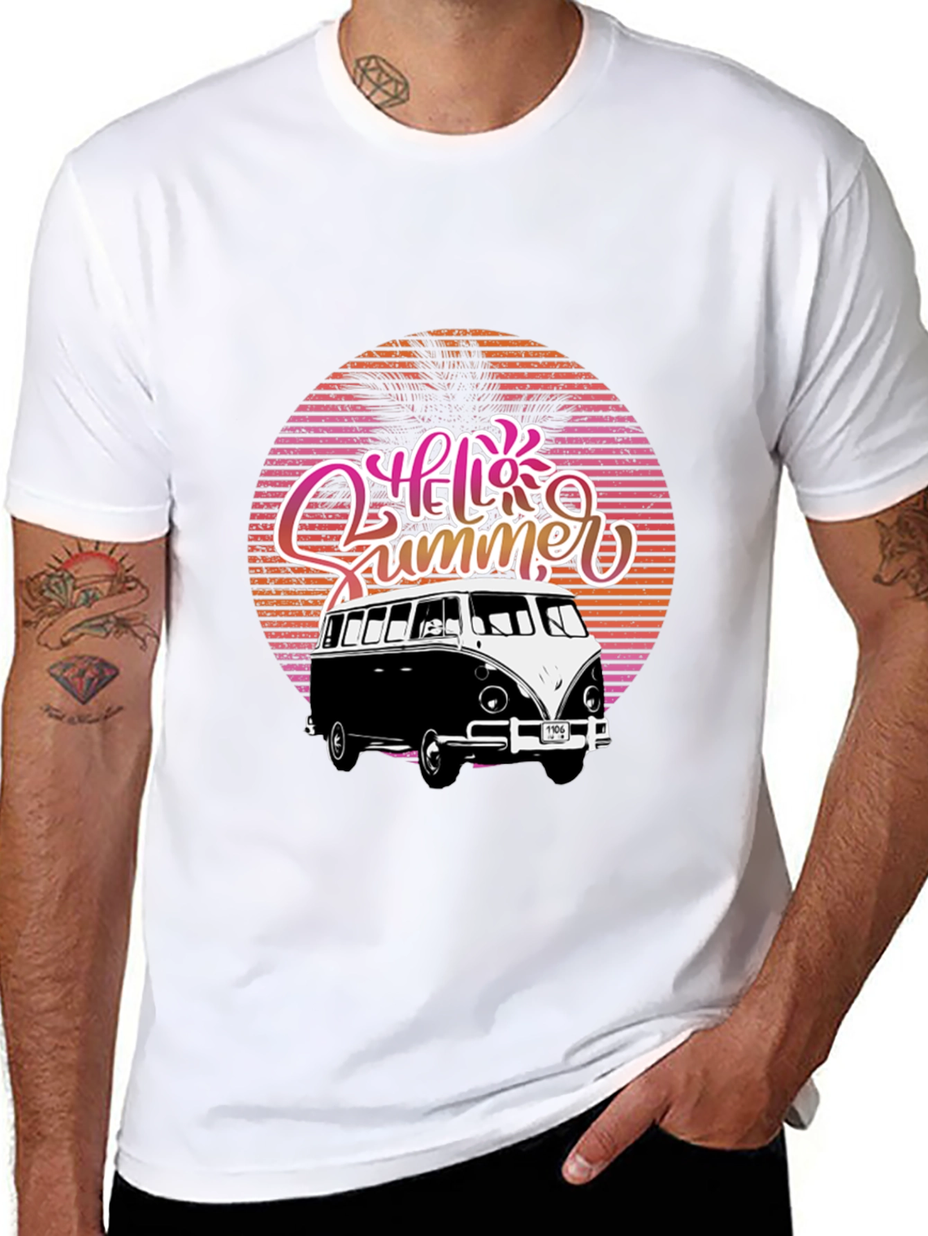 Hello Summer Retro Van Graphic Tee