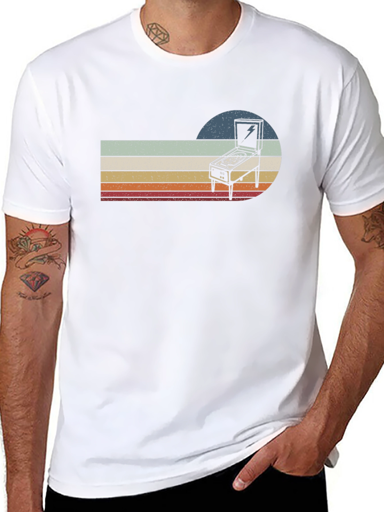 Retro Pinball Machine Graphic T-Shirt