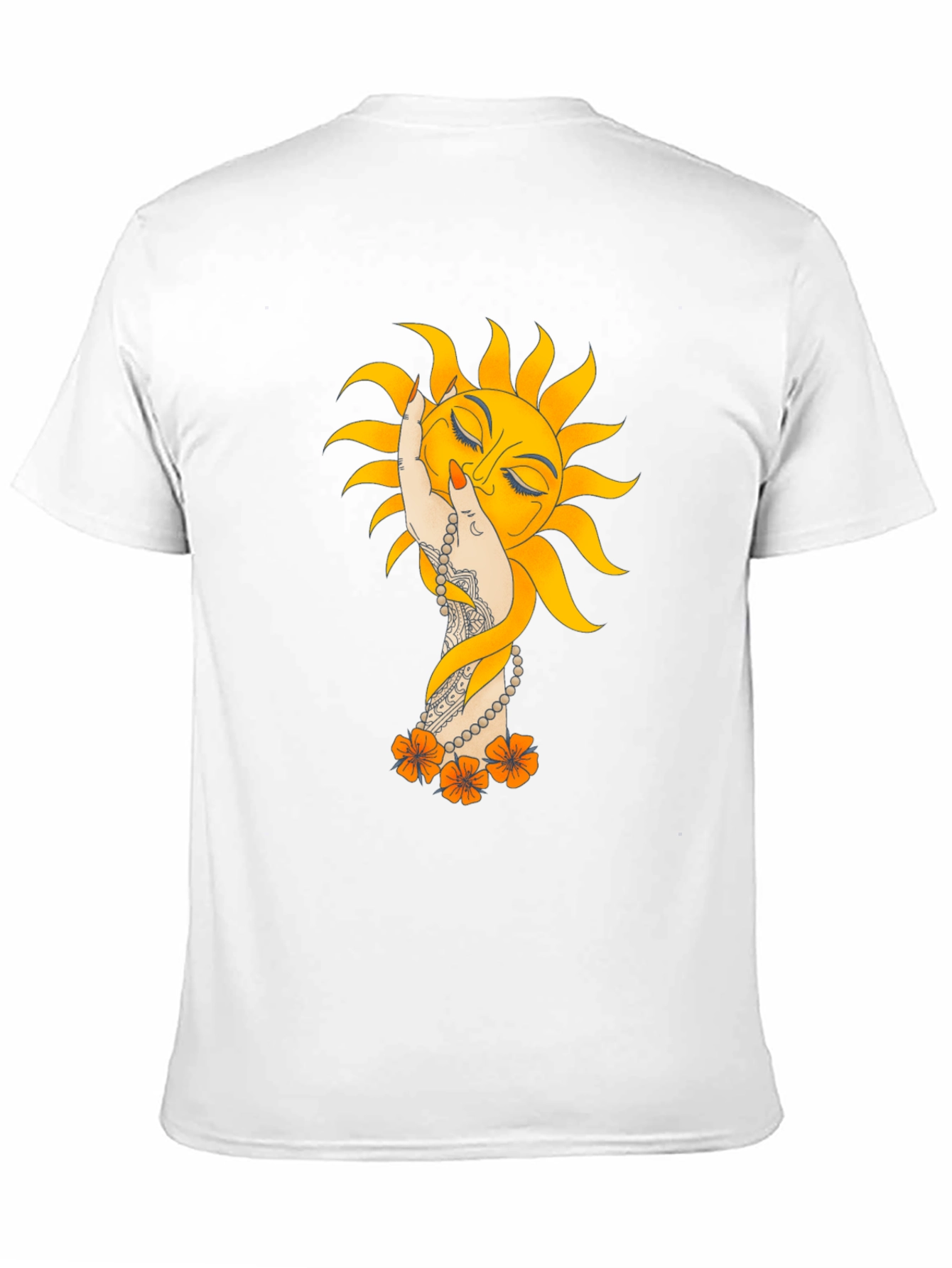 Sun Hand Graphic Tee - Stylish Black T-Shirt