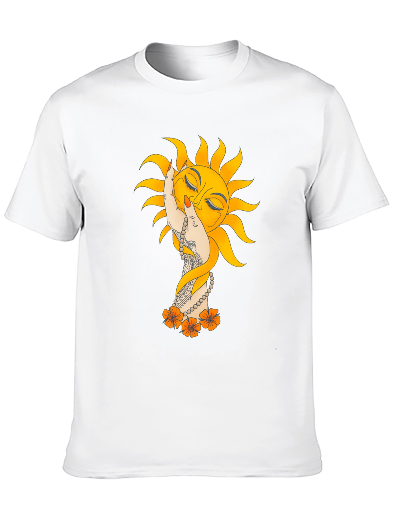 Sun Hand Graphic Tee - Stylish Black T-Shirt