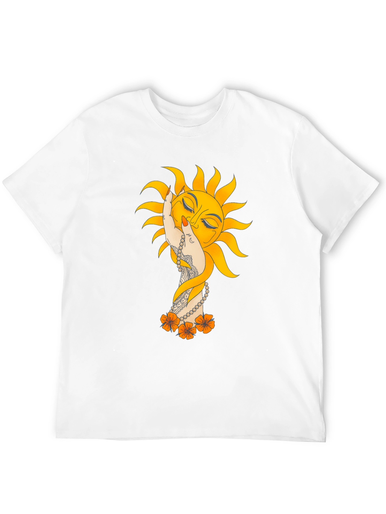 Sun Hand Graphic Tee - Stylish Black T-Shirt
